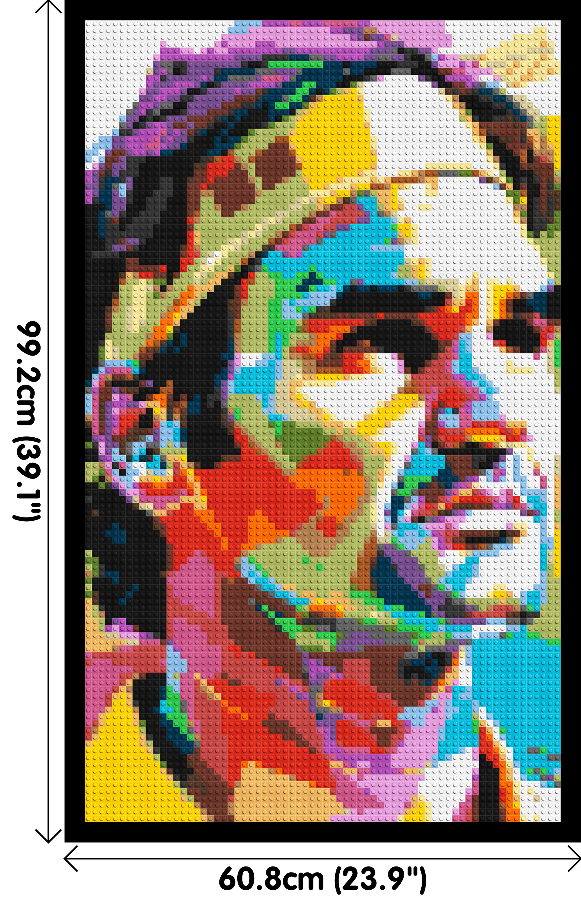 Roger Federer - Brick Art Mosaic Kit 3x5 dimensions with frame