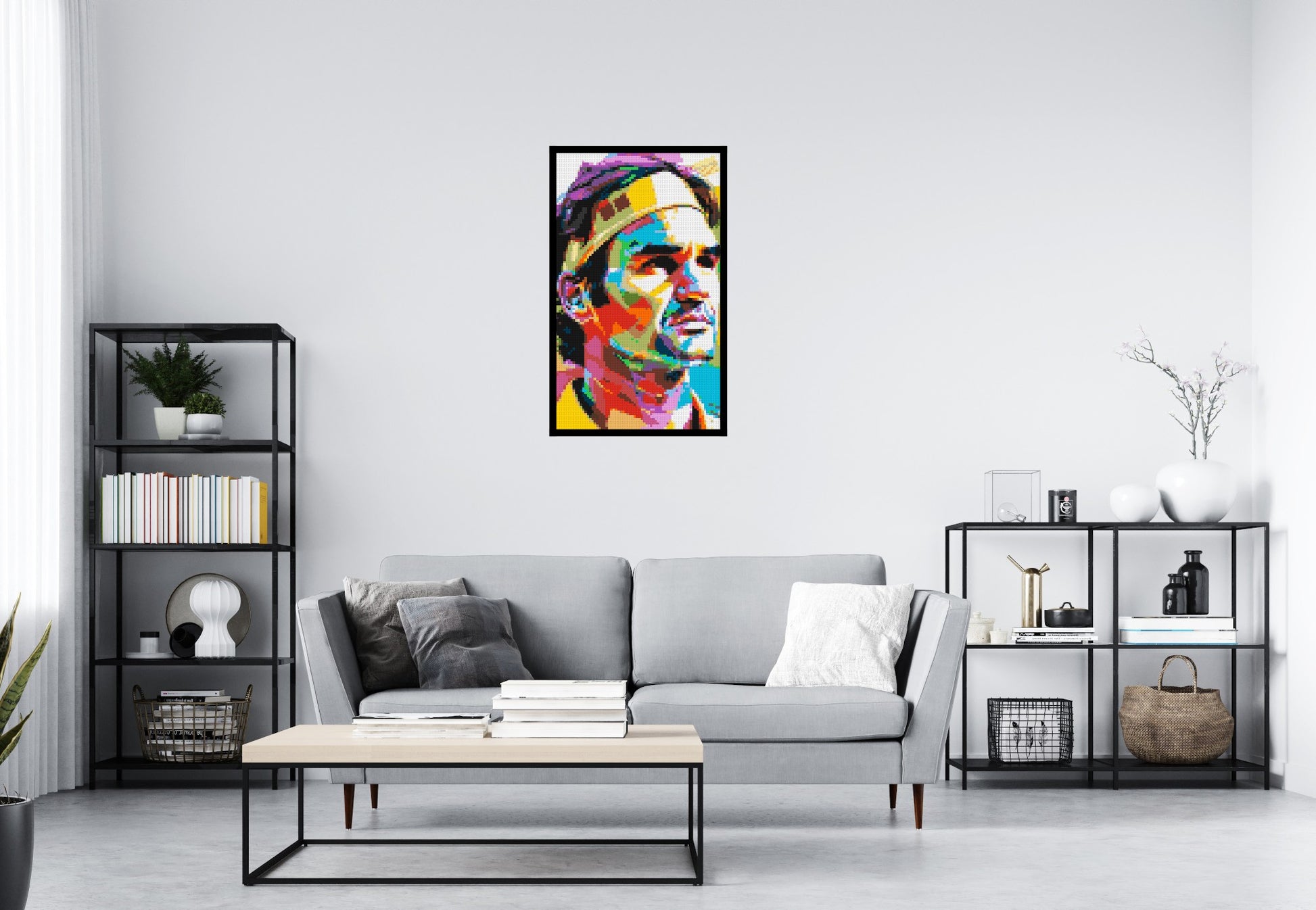 Roger Federer - Brick Art Mosaic Kit 3x5 scene with frame