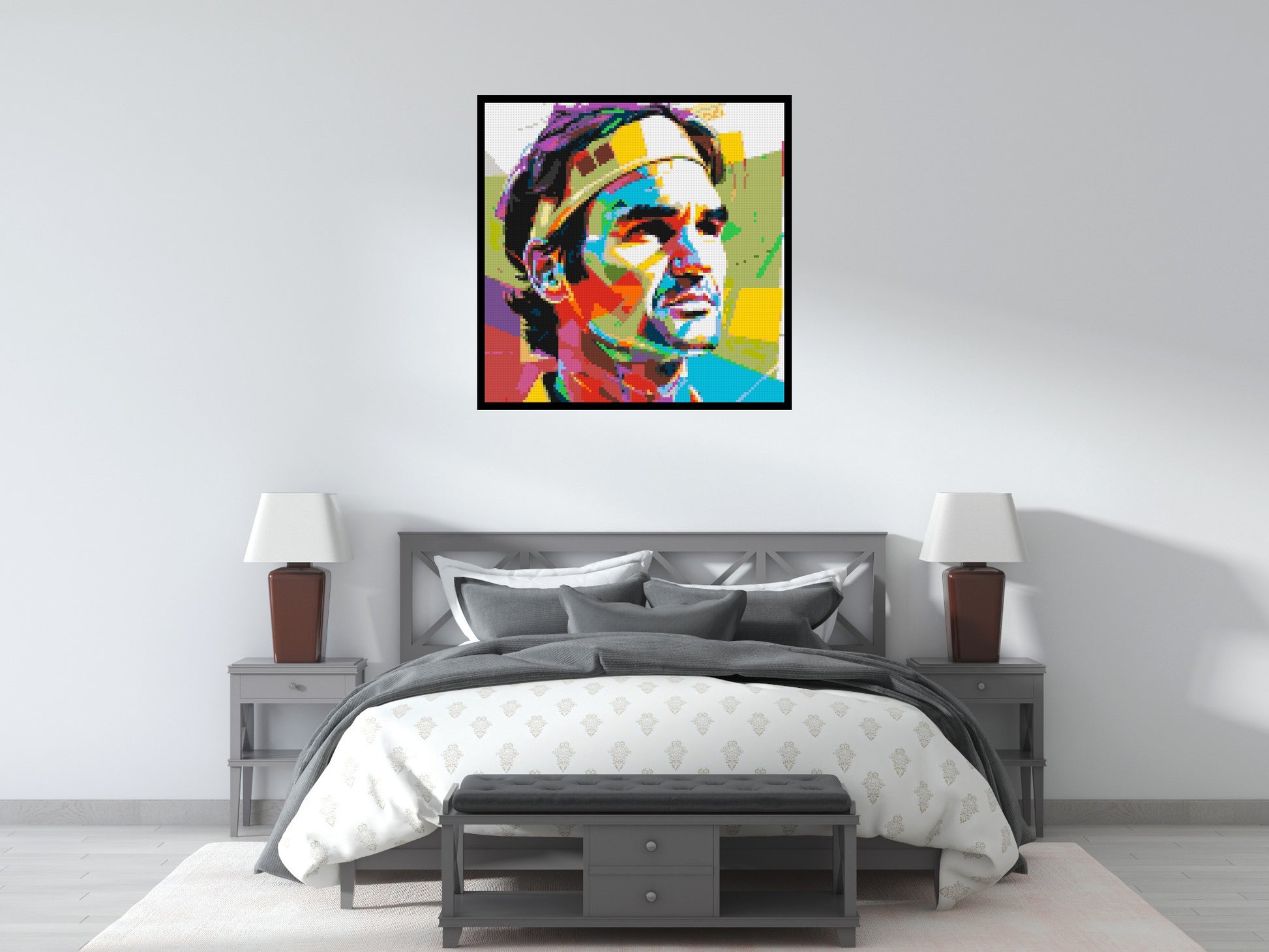 Roger Federer - Brick Art Mosaic Kit 5x5 scene with frame