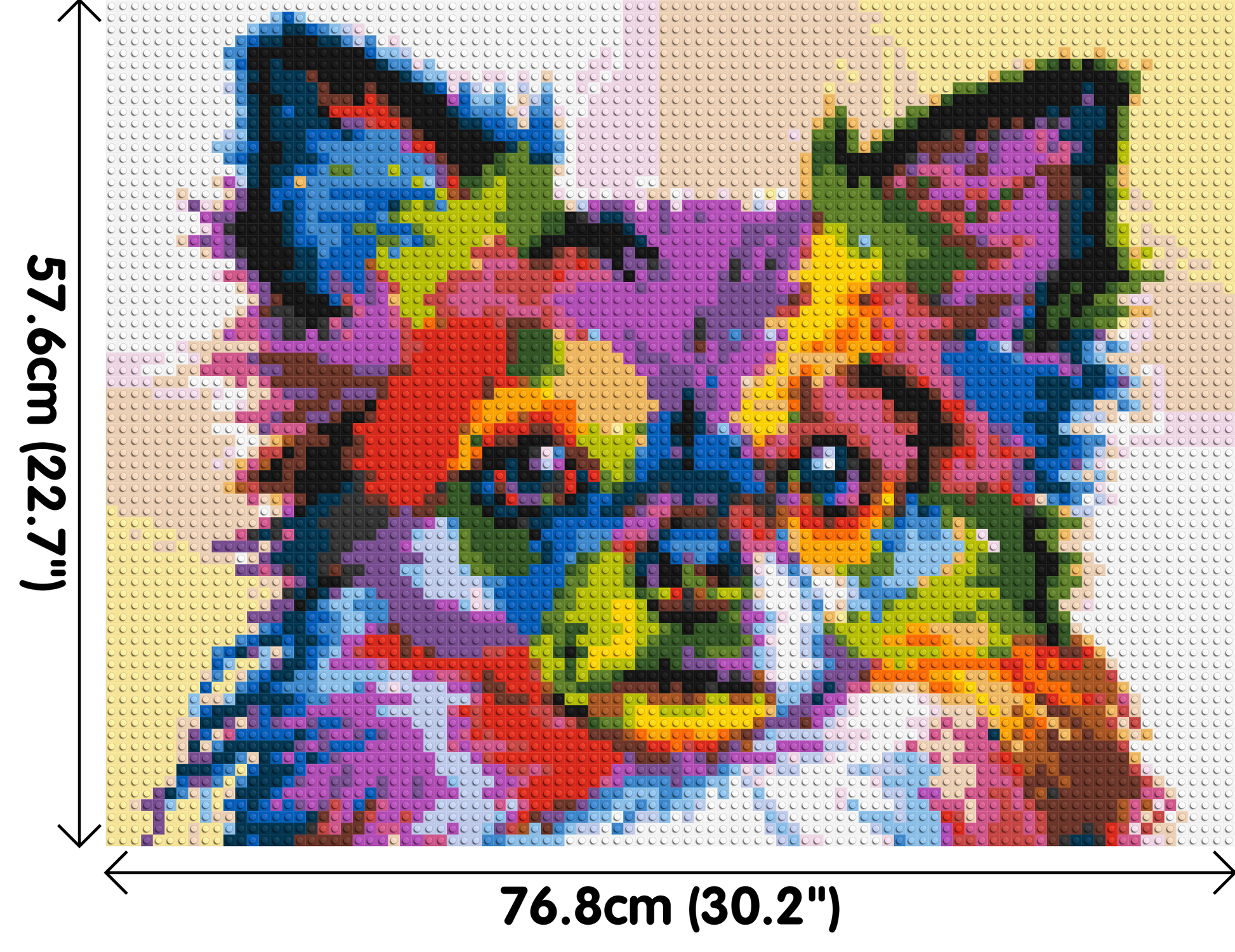 Chihuahua Colourful Pop Art - Brick Art Mosaic Kit 4x3 dimensions