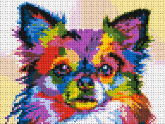 Chihuahua Colourful Pop Art - Brick Art Mosaic Kit 4x3 large