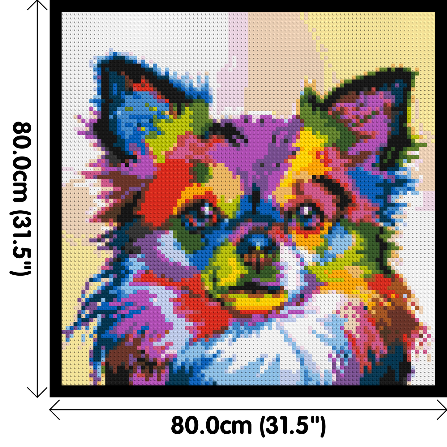 Chihuahua Colourful Pop Art - Brick Art Mosaic Kit 4x4 large