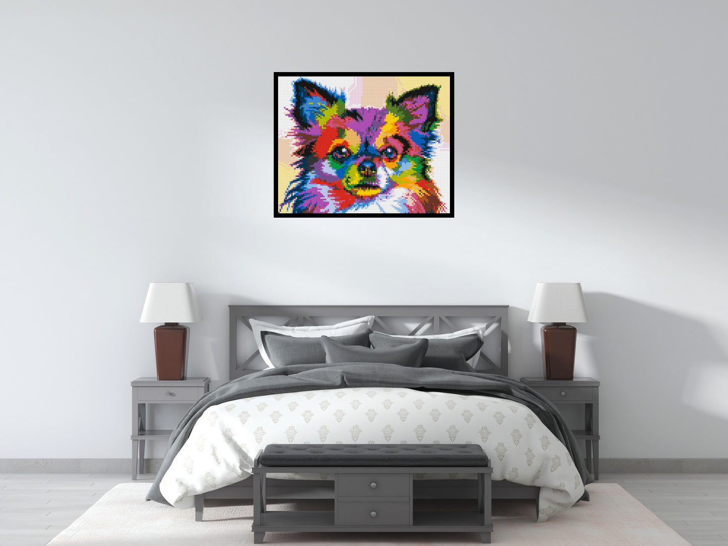 Chihuahua Colourful Pop Art - Brick Art Mosaic Kit 5x4 large