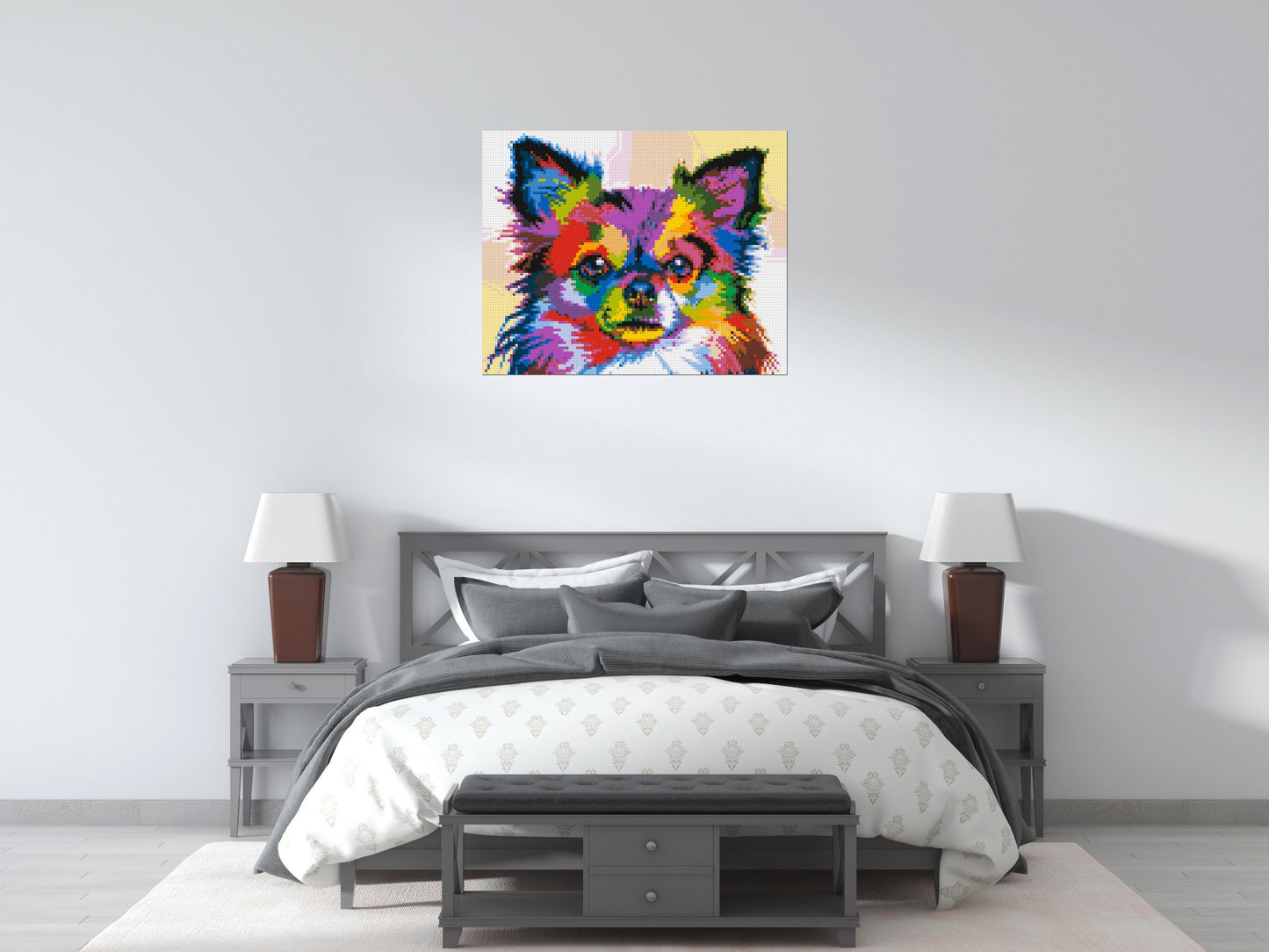 Chihuahua Colourful Pop Art - Brick Art Mosaic Kit 5x4 large