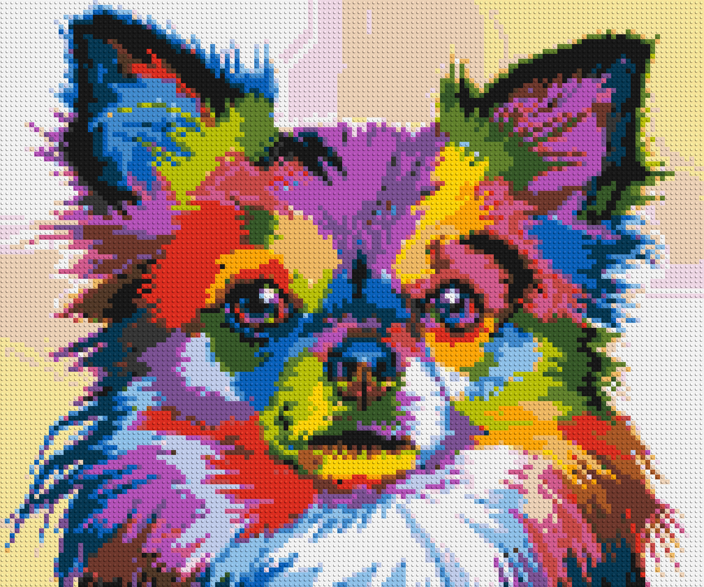 Chihuahua Colourful Pop Art - Brick Art Mosaic Kit 6x5 large