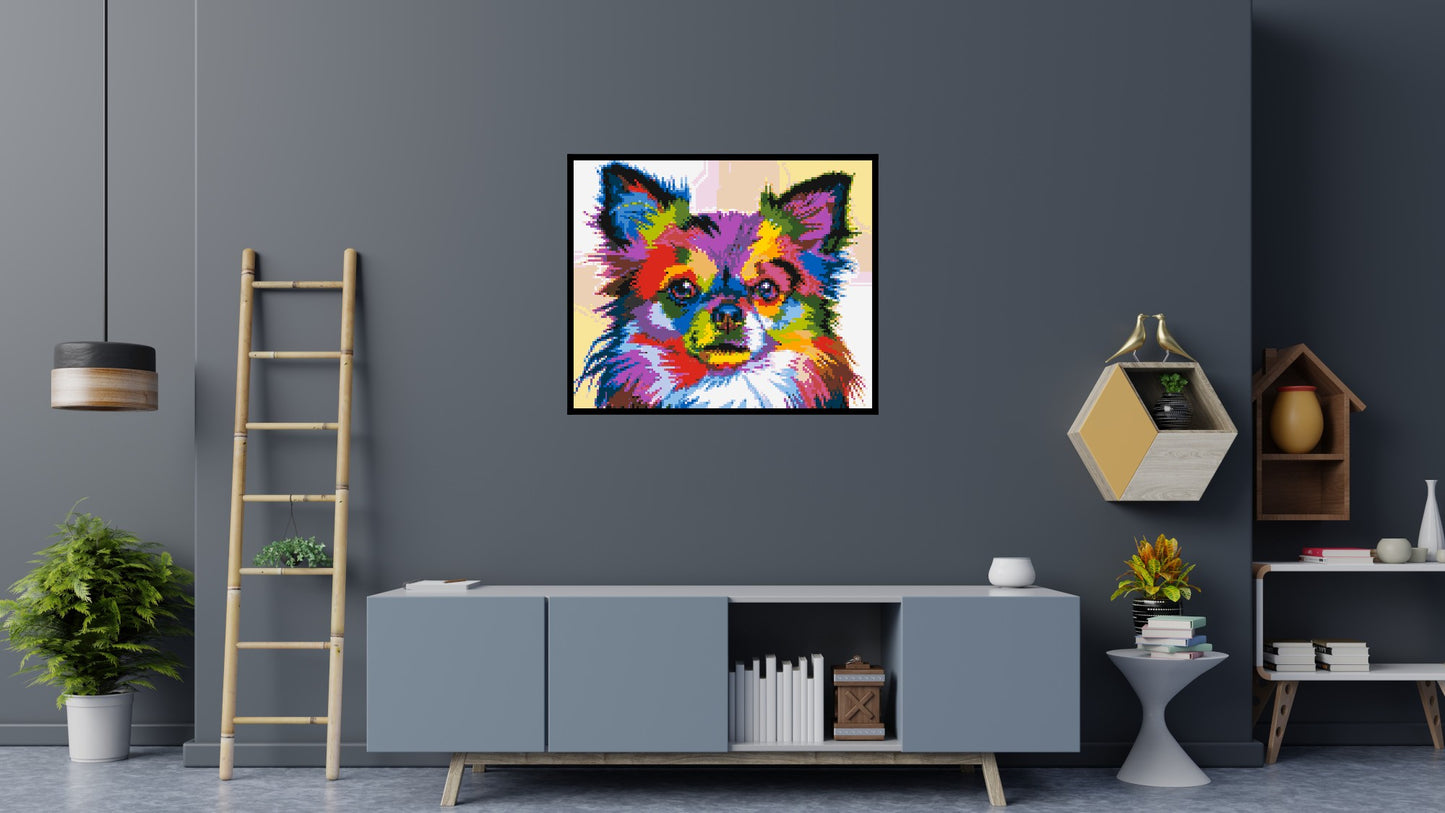 Chihuahua Colourful Pop Art - Brick Art Mosaic Kit 6x5 large