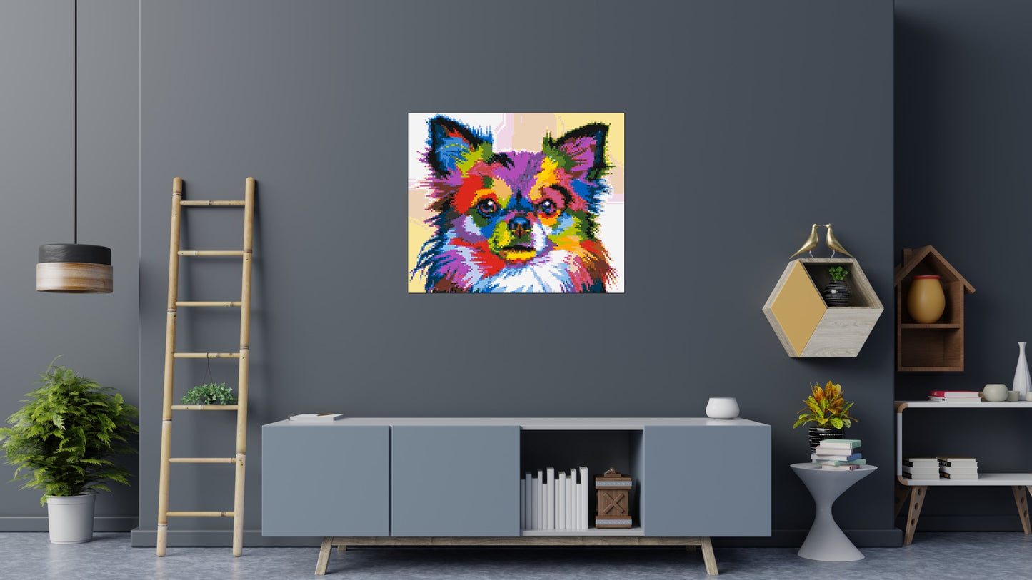 Chihuahua Colourful Pop Art - Brick Art Mosaic Kit 6x5 large