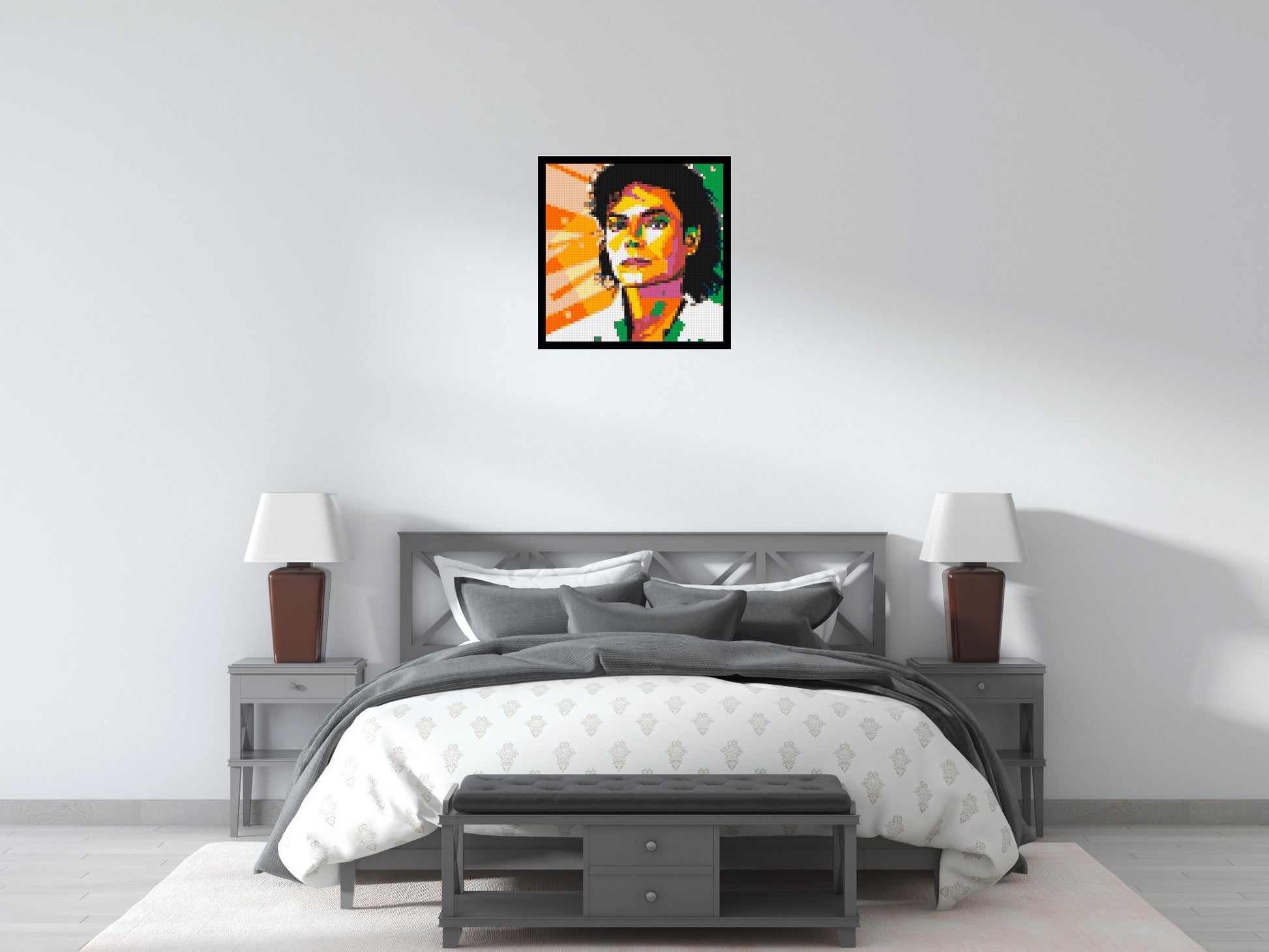 Michael Jackson - Brick Art Mosaic Kit 3x3 scene with frame