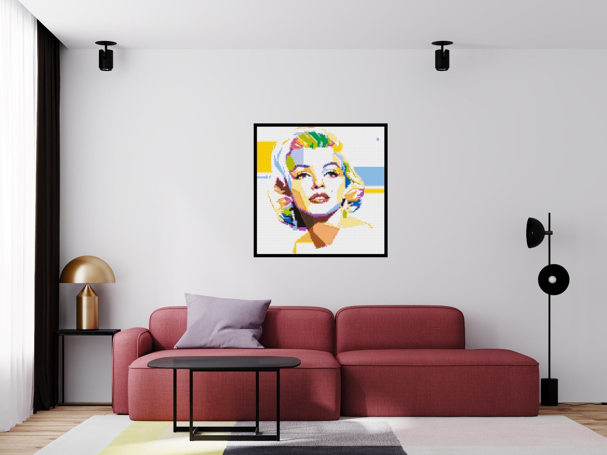 Marilyn Monroe - Brick Art Mosaic Kit 5x5 scene with frame