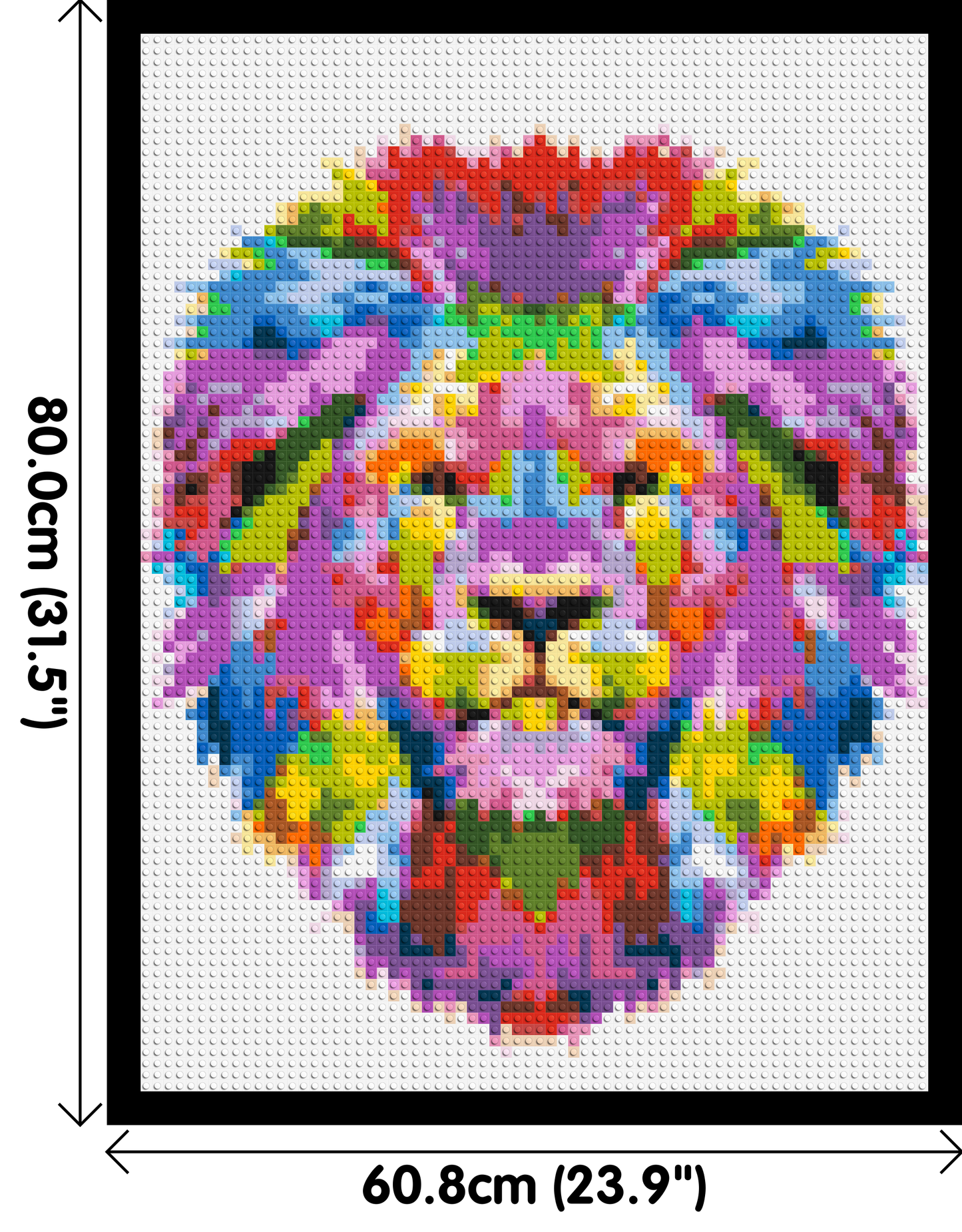 Regal Lion Colourful Pop Art - Brick Art Mosaic Kit 3x4 large