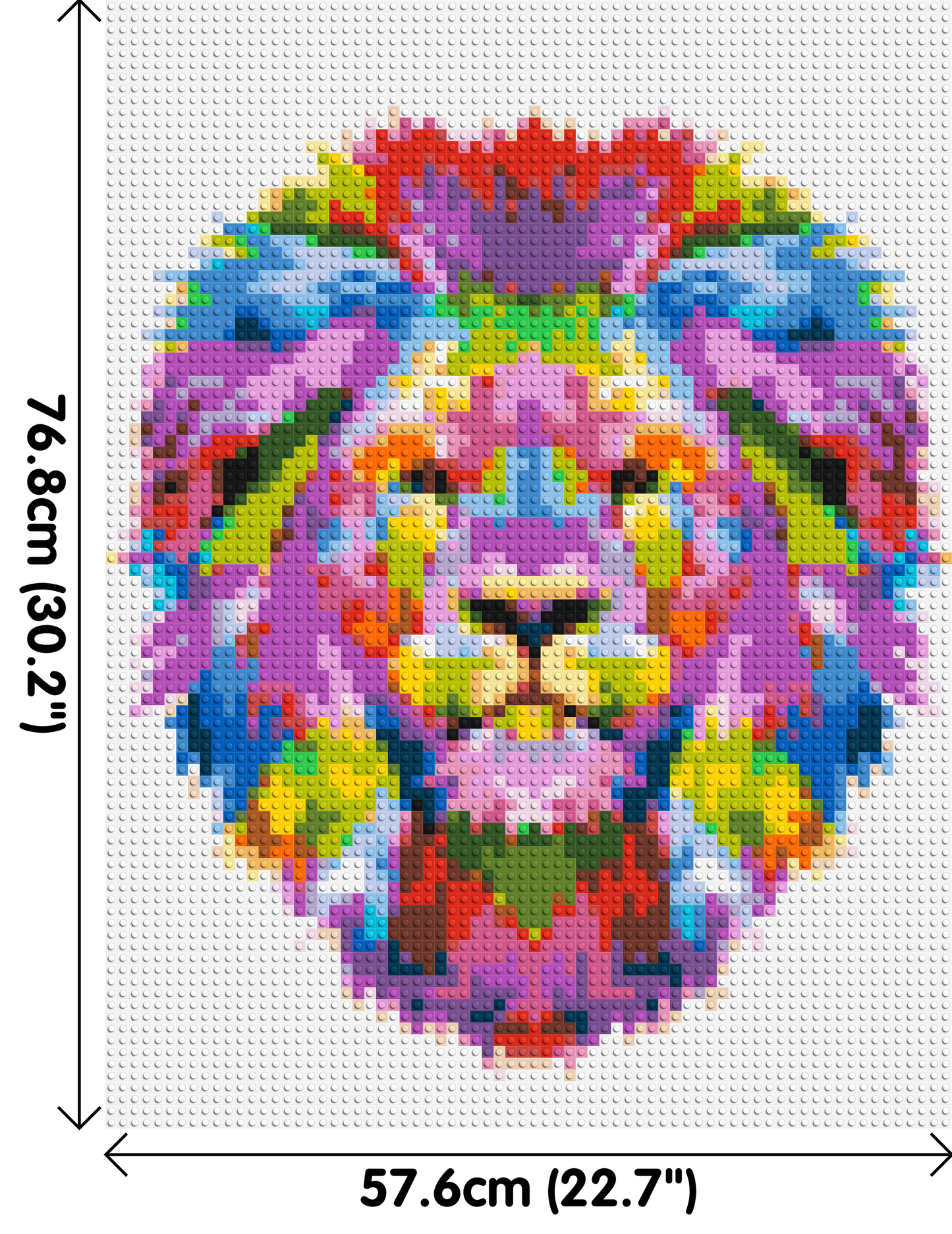 Regal Lion Colourful Pop Art - Brick Art Mosaic Kit 3x4 large