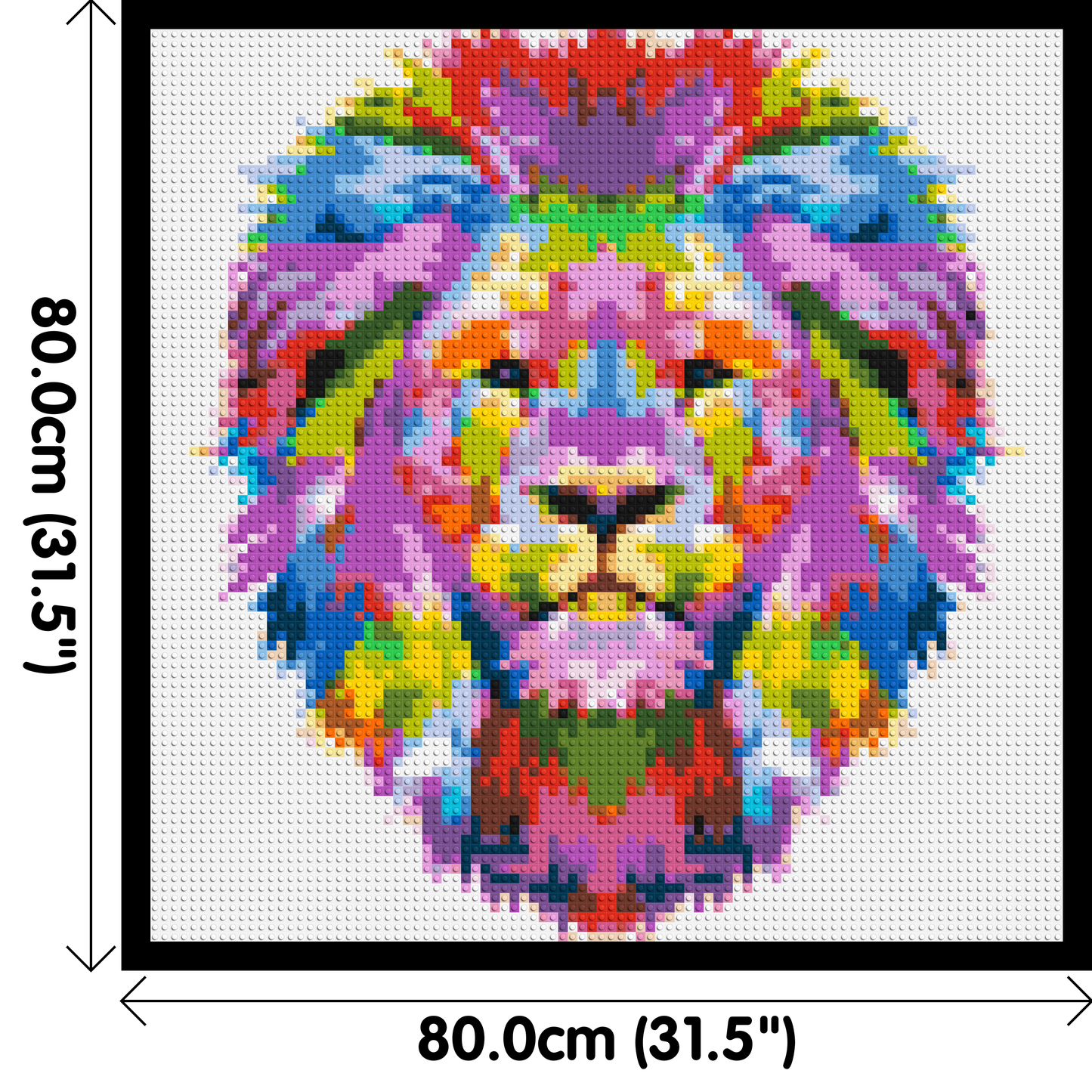 Regal Lion Colourful Pop Art - Brick Art Mosaic Kit 4x4 large