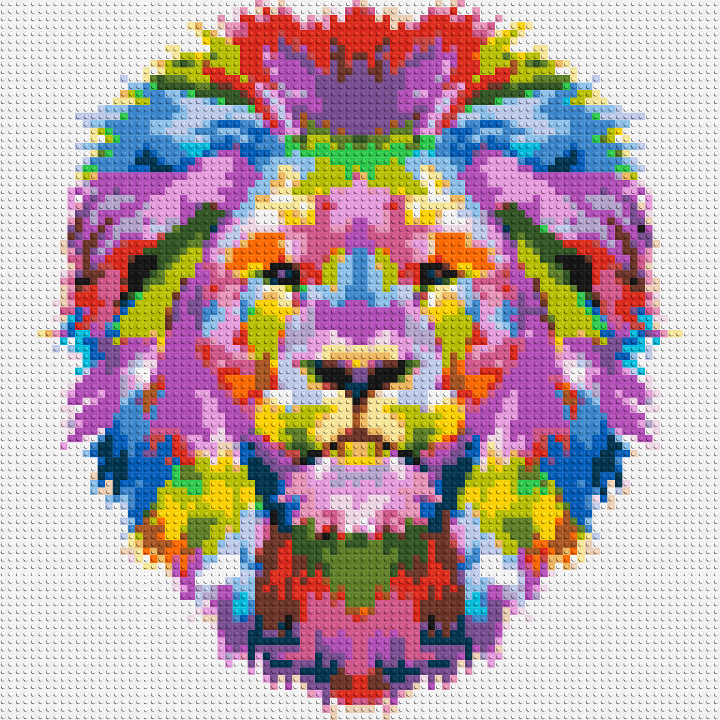 Regal Lion Colourful Pop Art - Brick Art Mosaic Kit 4x4 large