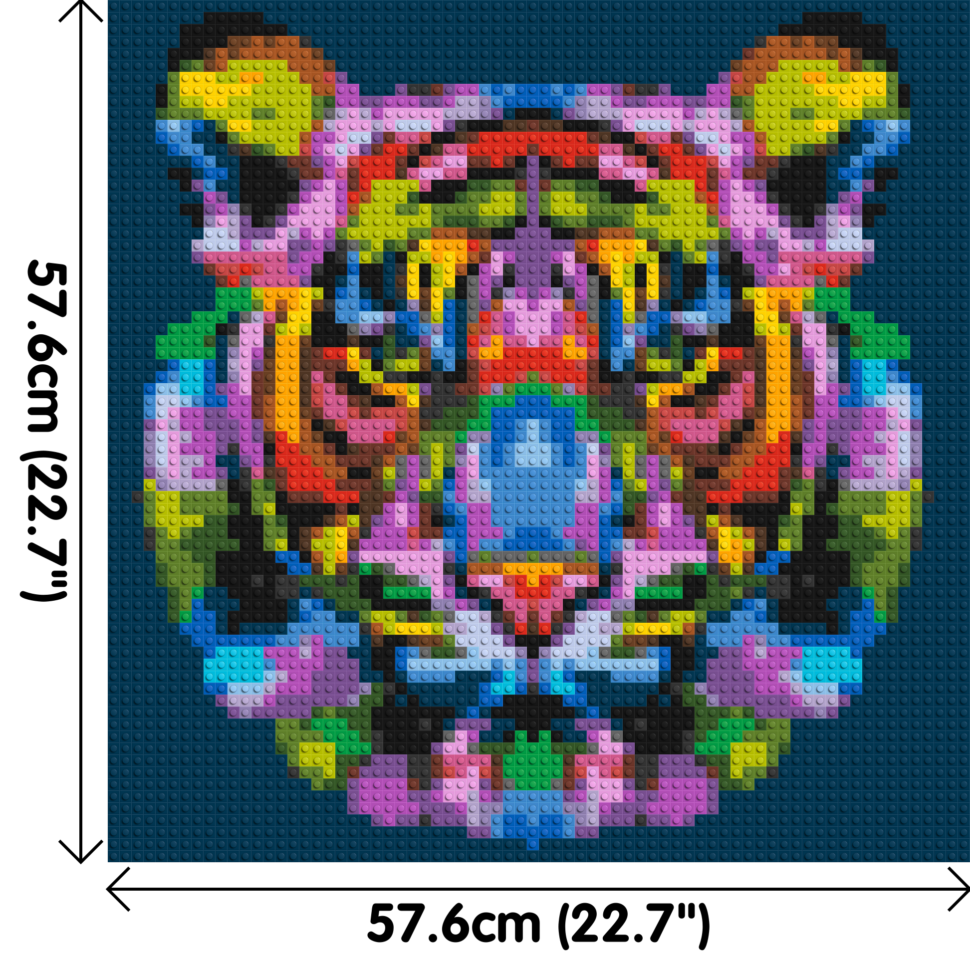 Tiger Colourful Pop Art - Brick Art Mosaic Kit 3x3 dimensions