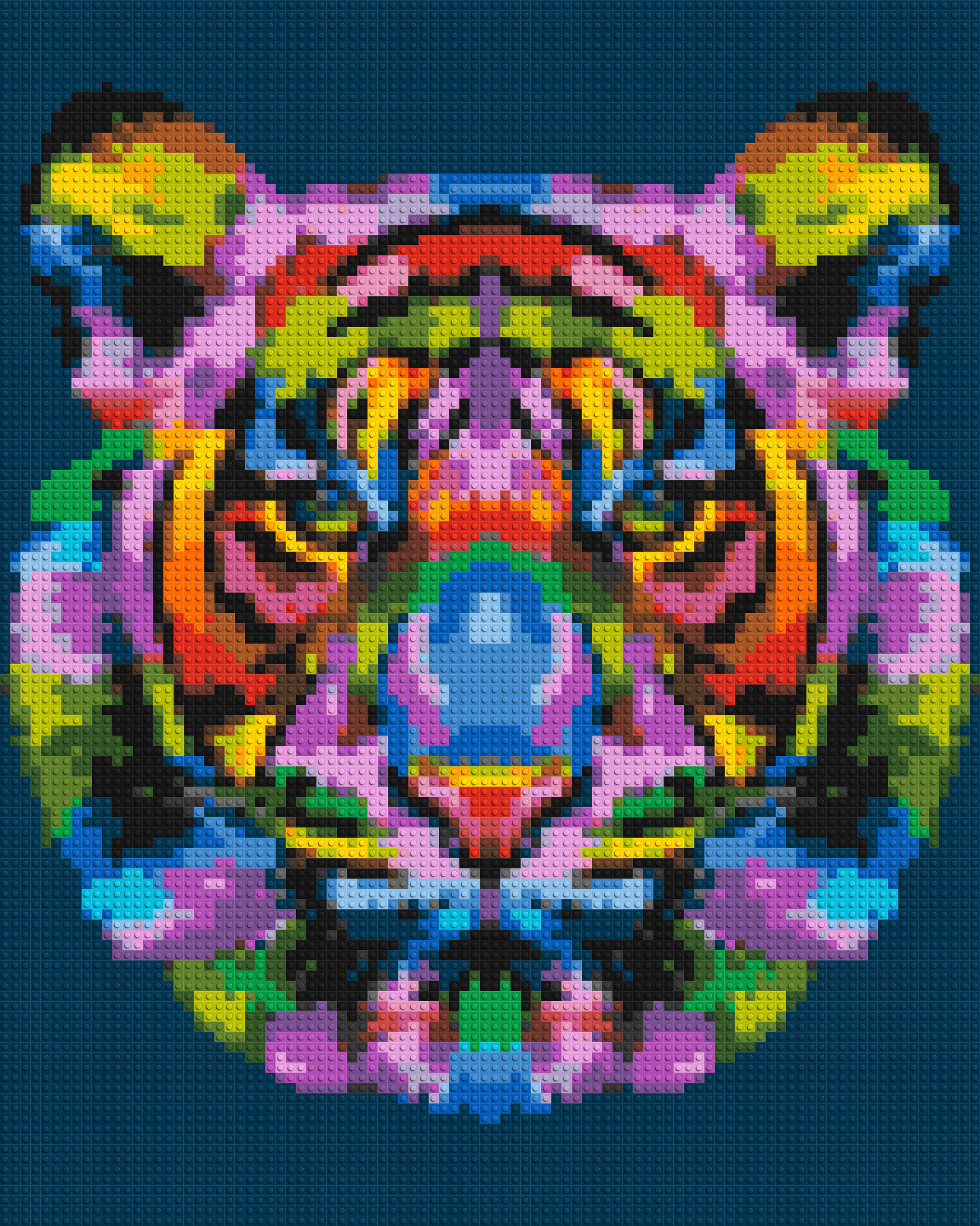 Tiger Colourful Pop Art - Brick Art Mosaic Kit 4x5 large