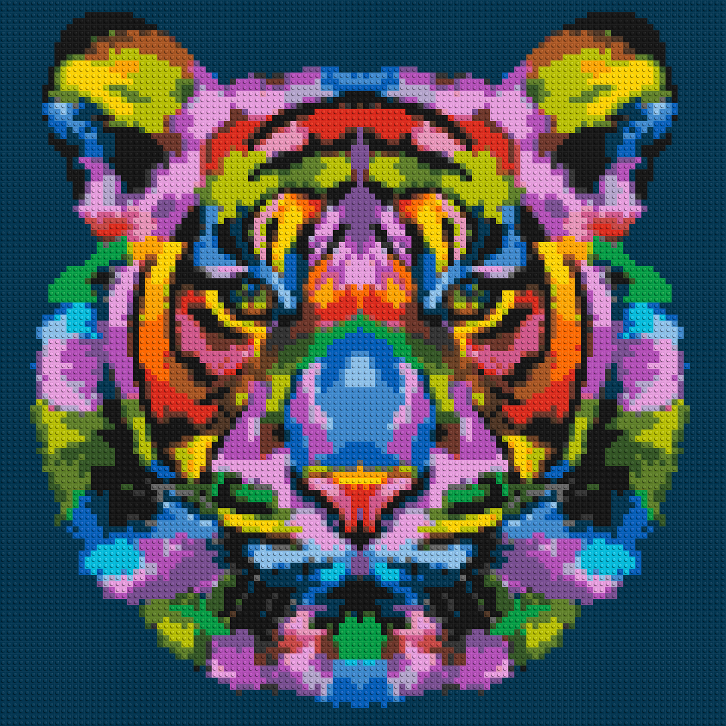 Tiger Colourful Pop Art - Brick Art Mosaic Kit 5x5 large