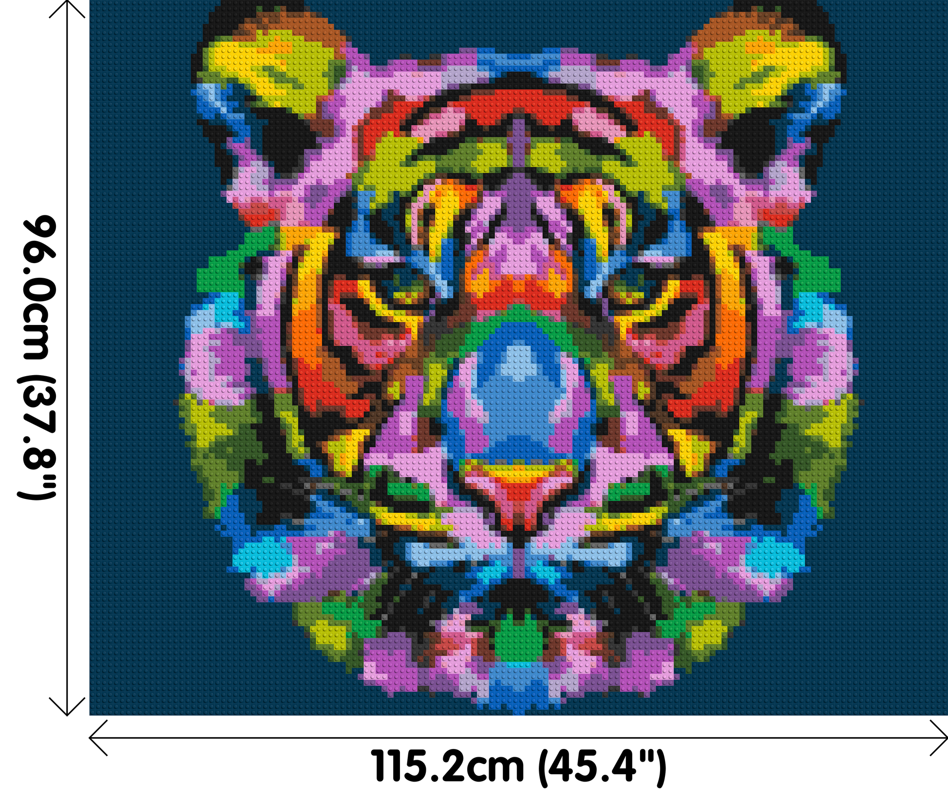 Tiger Colourful Pop Art - Brick Art Mosaic Kit 6x5 dimensions