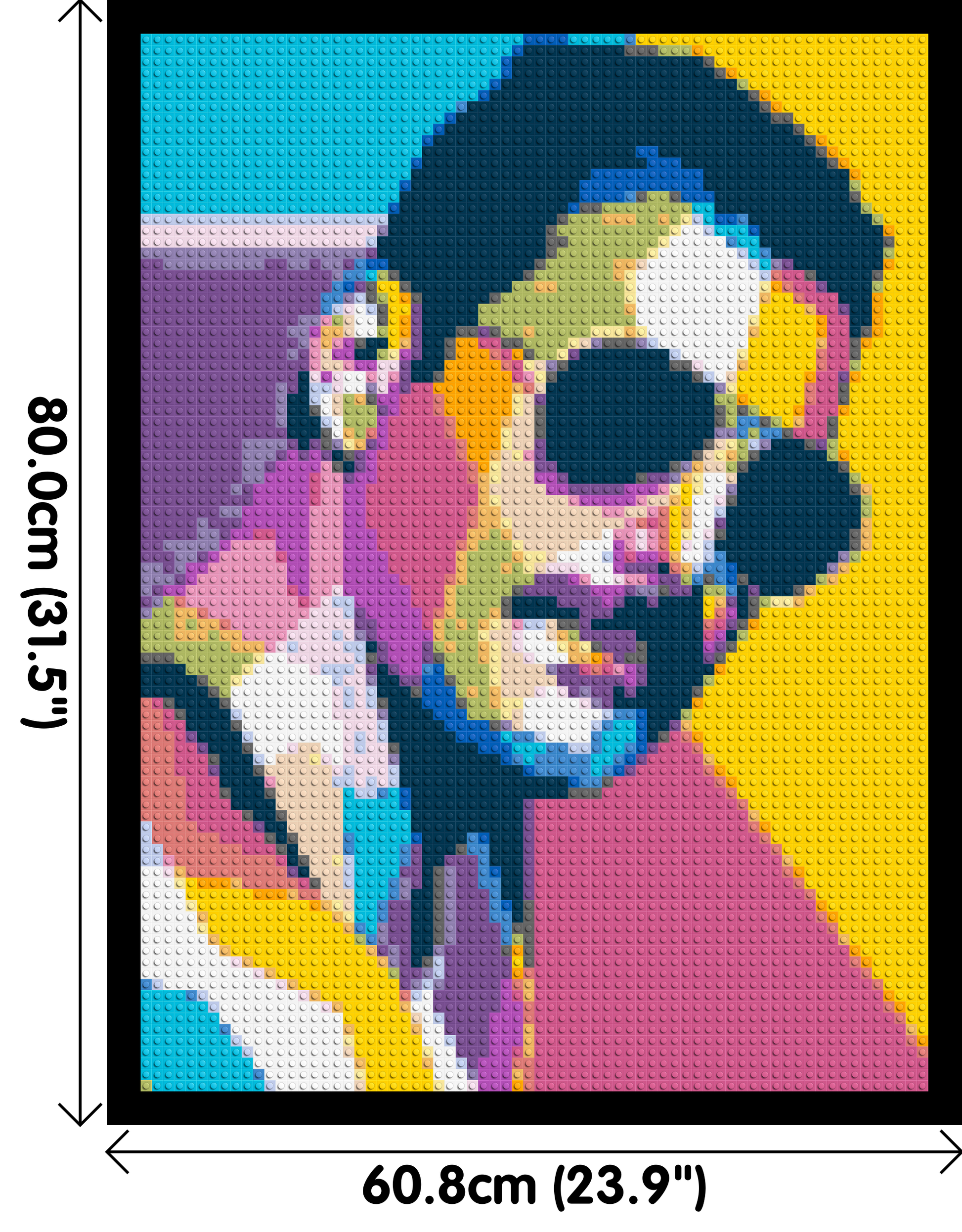 Freddie Mercury - Brick Art Mosaic Kit 3x4 dimensions with frame