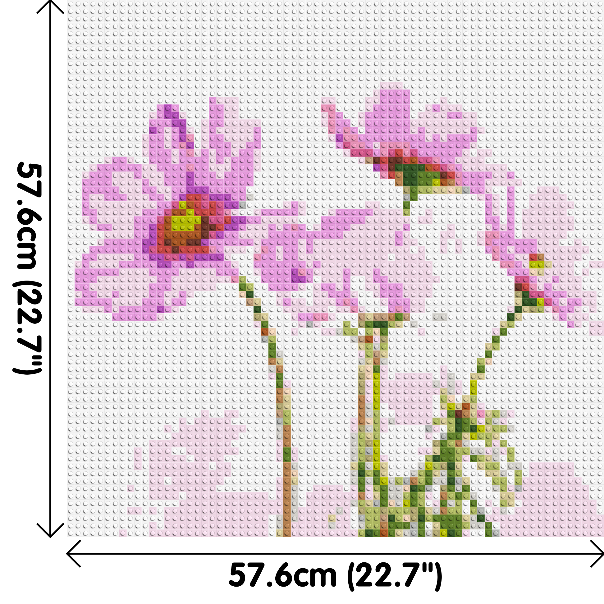 Pink Cosmea - Brick Art Mosaic Kit 3x3 dimensions