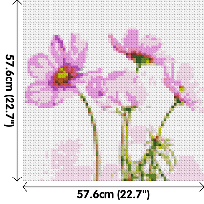 Pink Cosmea - Brick Art Mosaic Kit 3x3 large