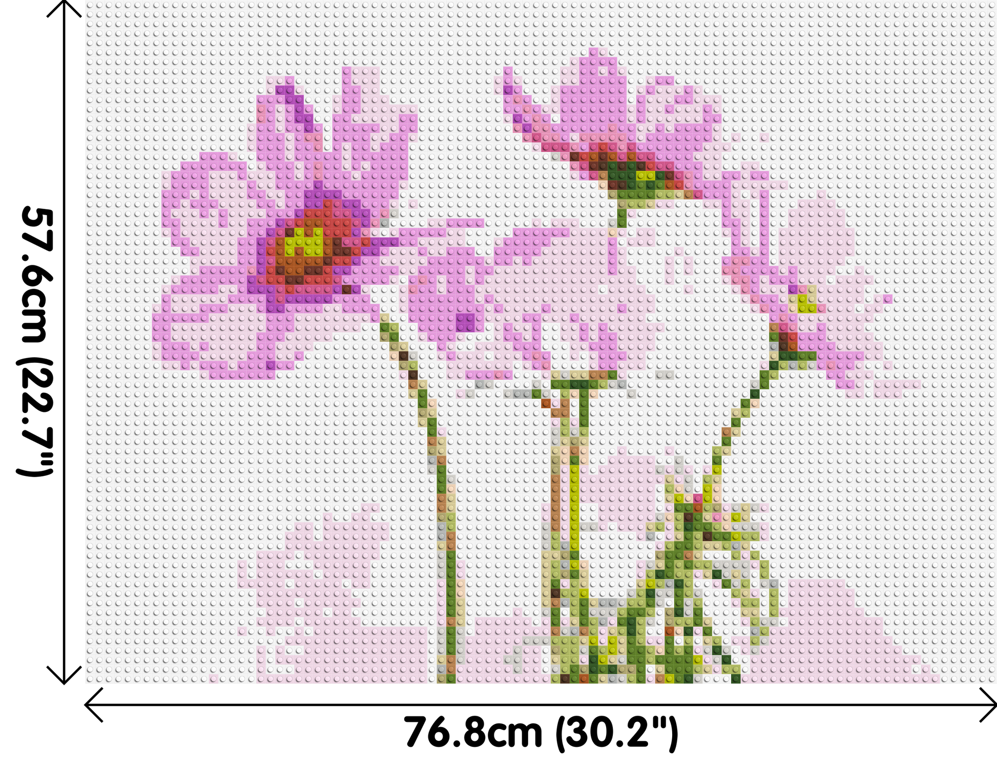 Pink Cosmea - Brick Art Mosaic Kit 4x3 dimensions