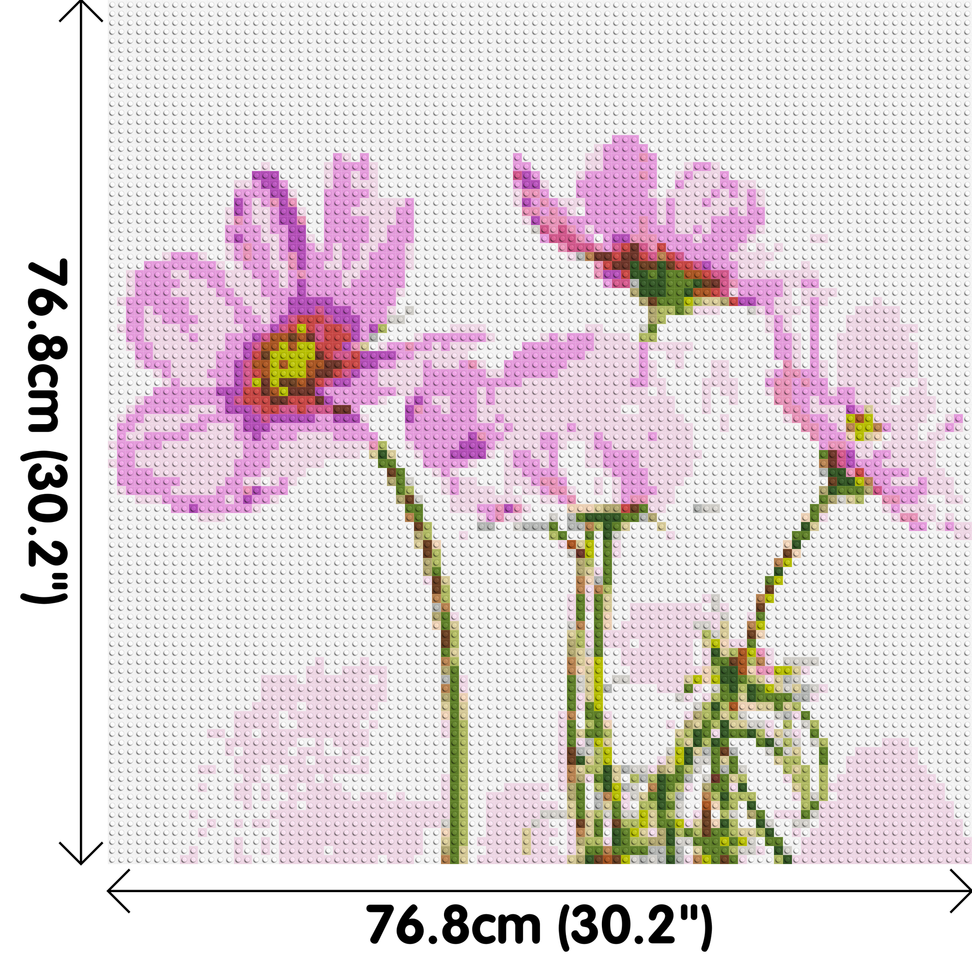 Pink Cosmea - Brick Art Mosaic Kit 4x4 dimensions