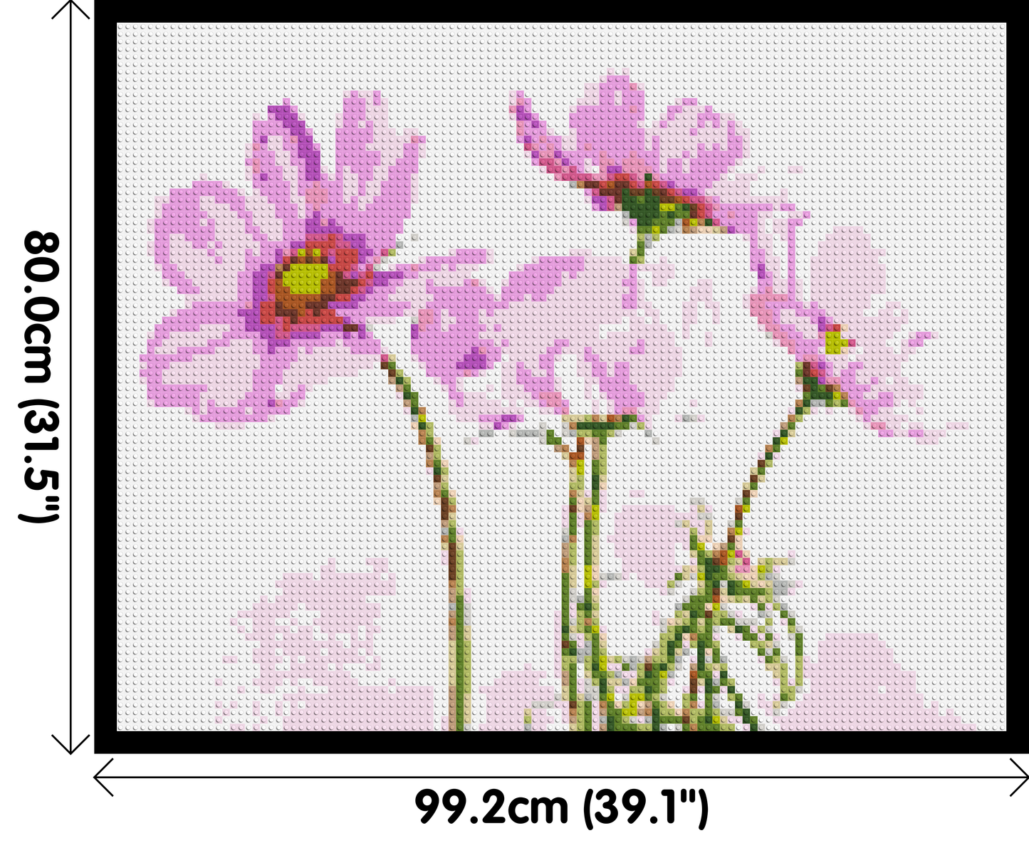 Pink Cosmea - Brick Art Mosaic Kit 5x4 large