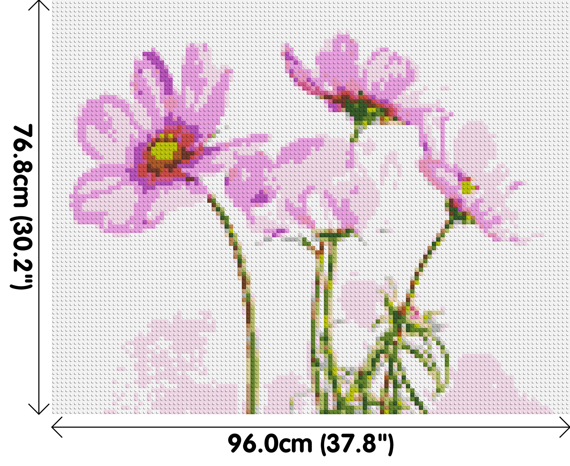 Pink Cosmea - Brick Art Mosaic Kit 5x4 dimensions