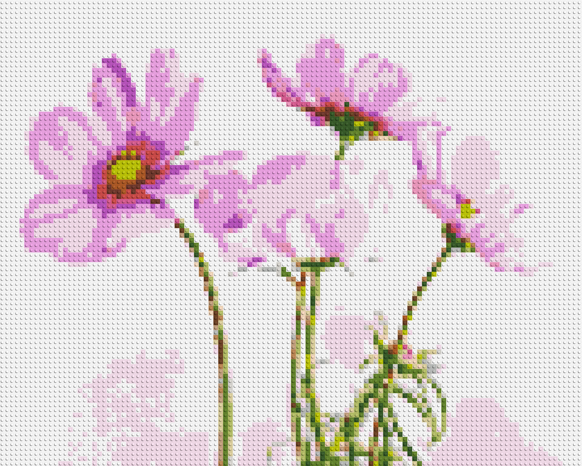 Pink Cosmea - Brick Art Mosaic Kit 5x4 large