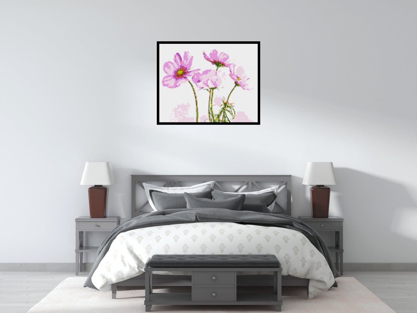 Pink Cosmea - Brick Art Mosaic Kit 5x4 large