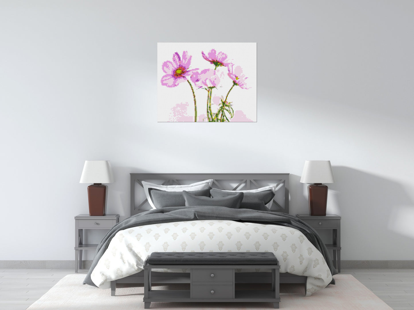 Pink Cosmea - Brick Art Mosaic Kit 5x4 large