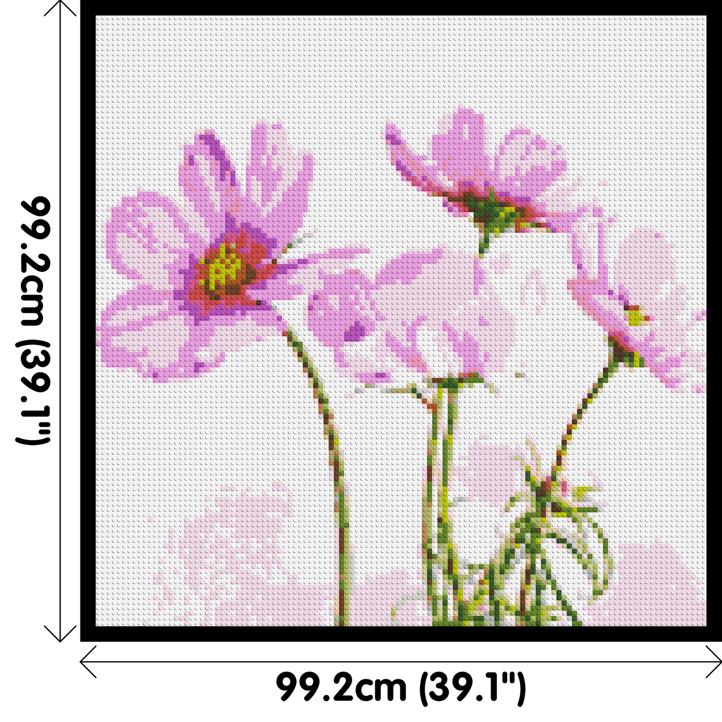 Pink Cosmea - Brick Art Mosaic Kit 5x5 large