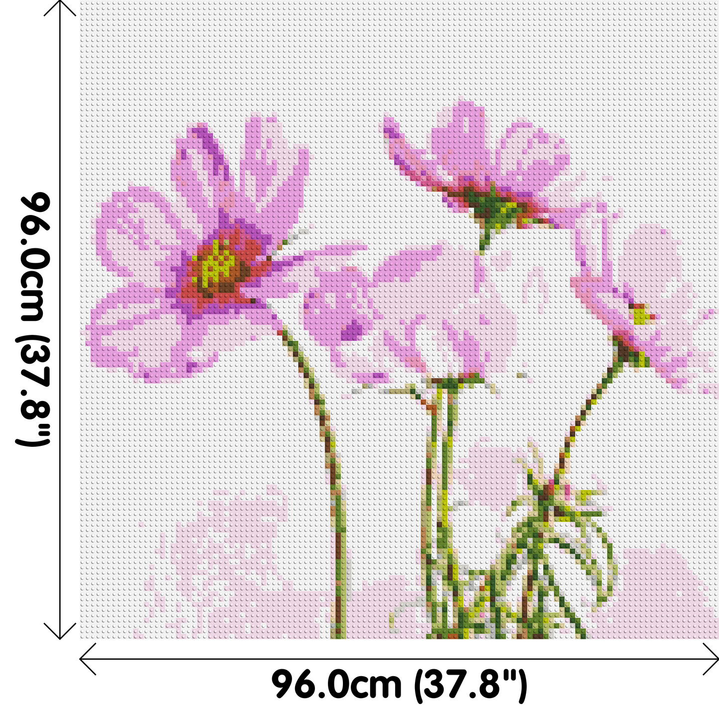 Pink Cosmea - Brick Art Mosaic Kit 5x5 large