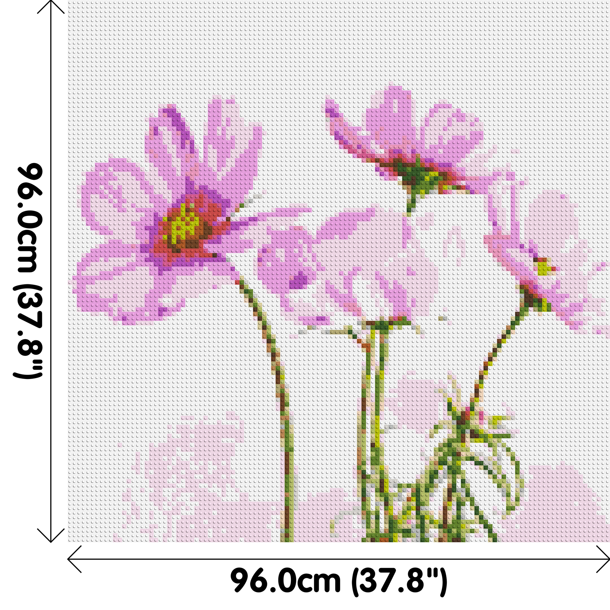 Pink Cosmea - Brick Art Mosaic Kit 5x5 dimensions