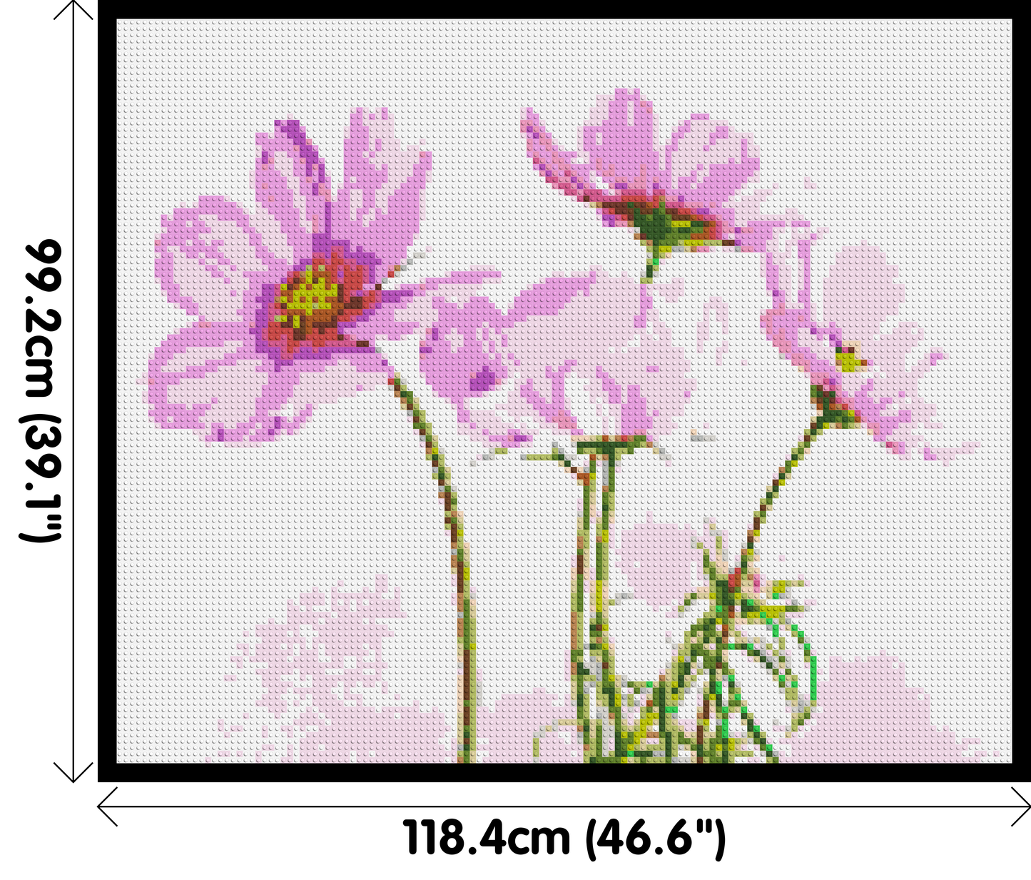 Pink Cosmea - Brick Art Mosaic Kit 6x5 large