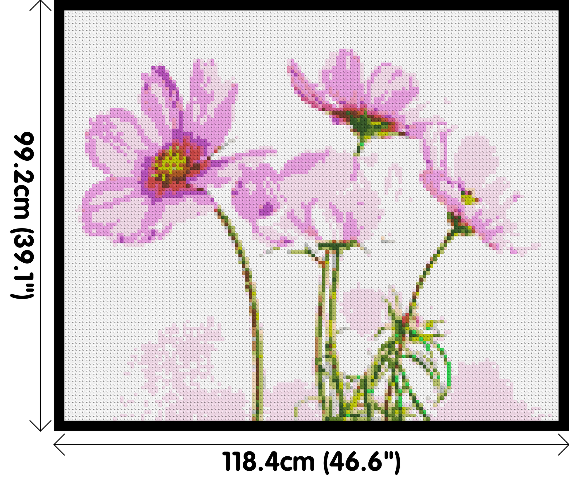 Pink Cosmea - Brick Art Mosaic Kit 6x5 dimensions with frame