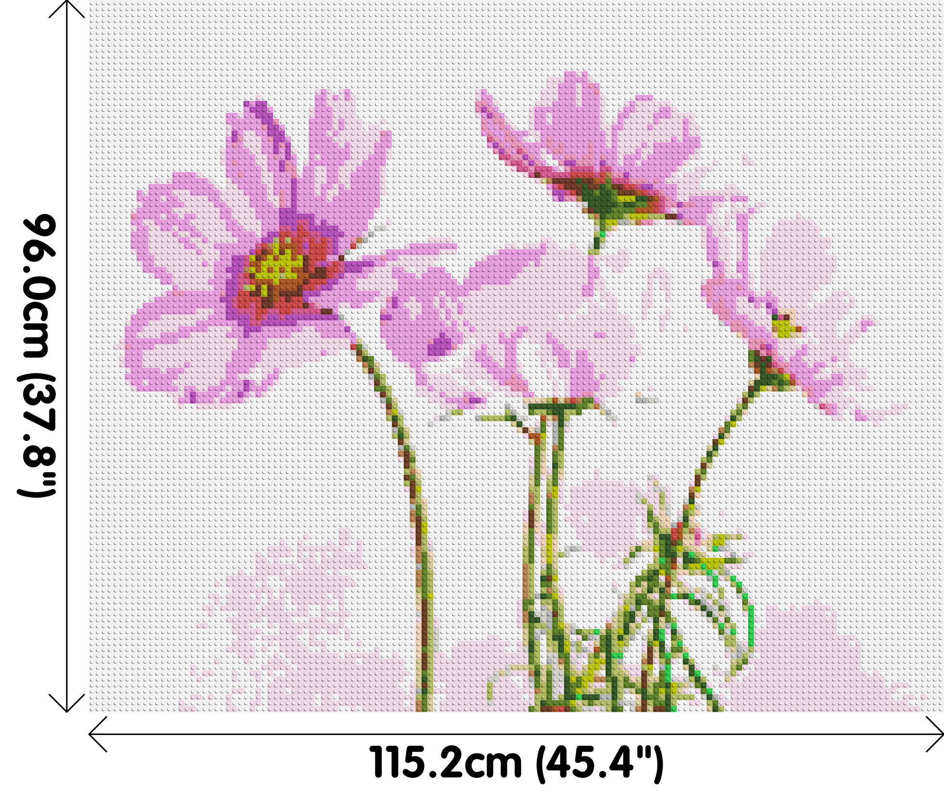 Pink Cosmea - Brick Art Mosaic Kit 6x5 dimensions