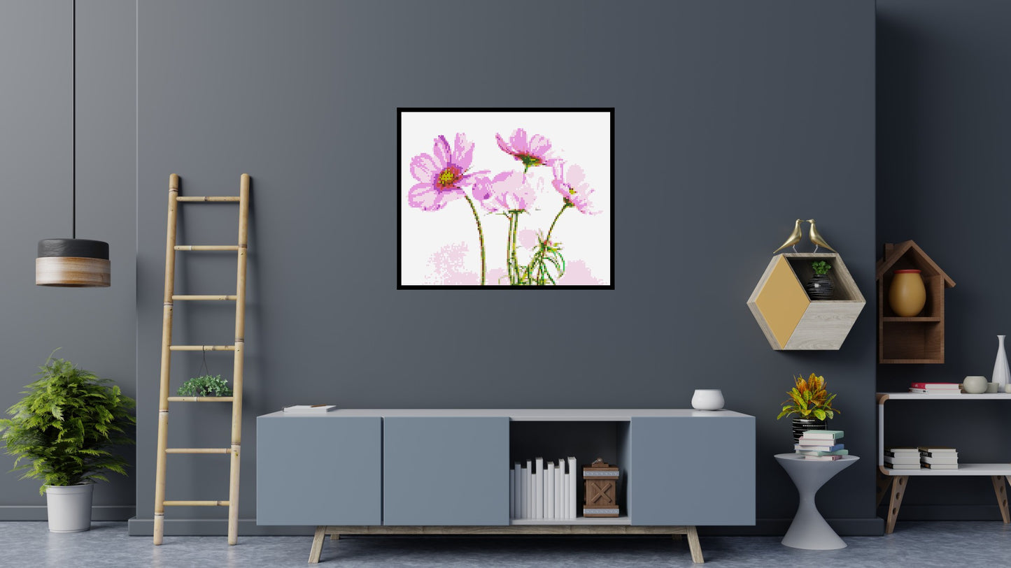 Pink Cosmea - Brick Art Mosaic Kit 6x5 large