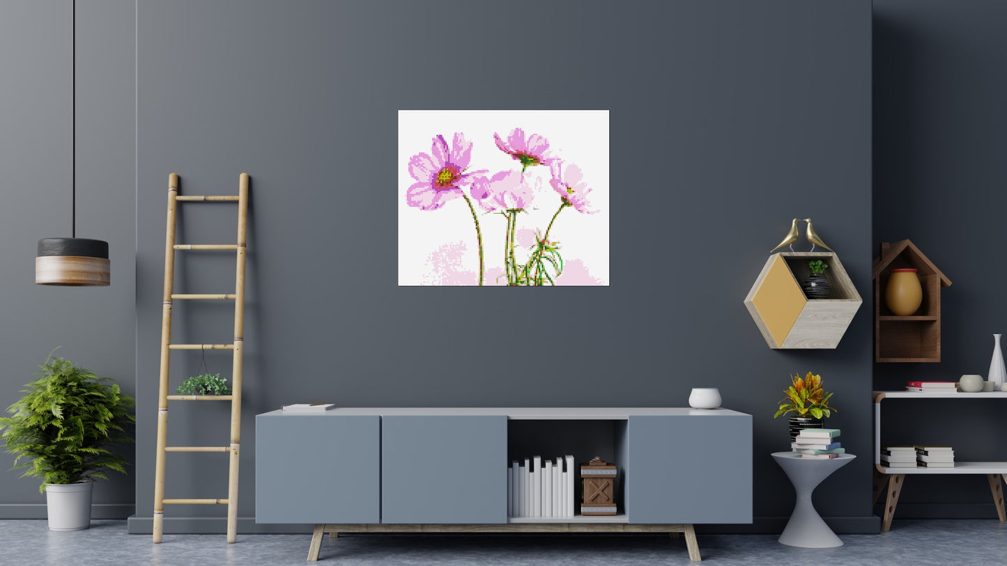 Pink Cosmea - Brick Art Mosaic Kit 6x5 large