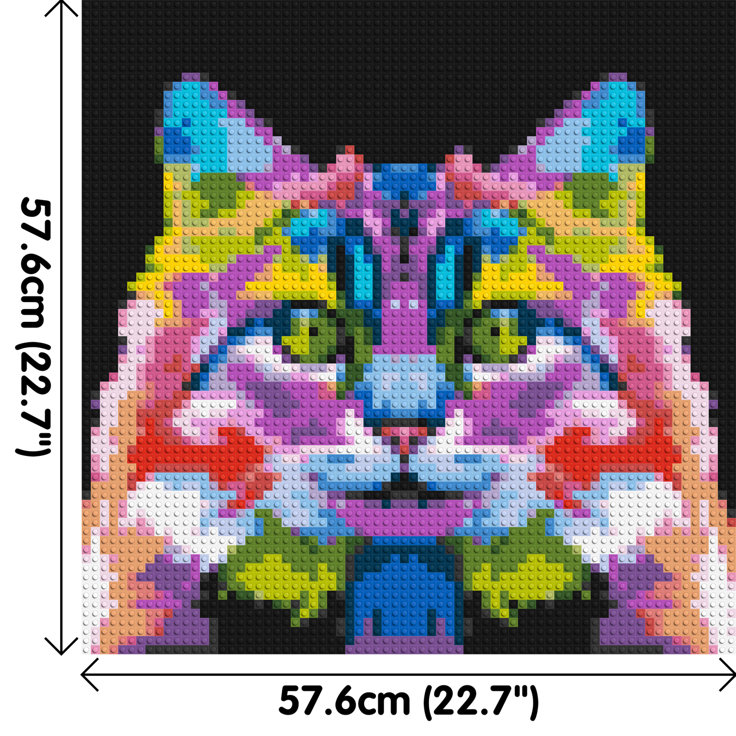 Cat #2 Colourful Pop Art - Brick Art Mosaic Kit 3x3 large