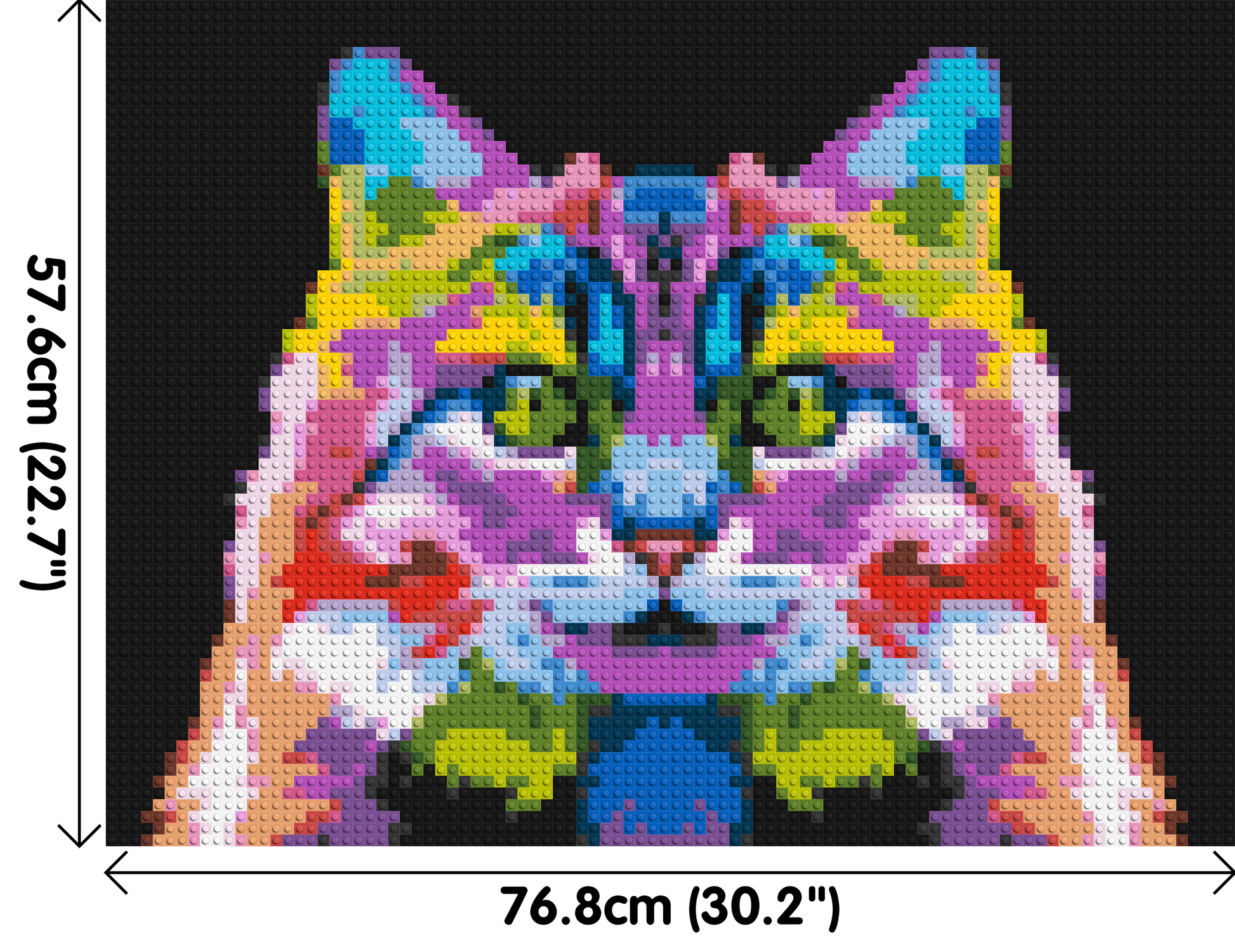 Cat #2 Colourful Pop Art - Brick Art Mosaic Kit 4x3 dimensions