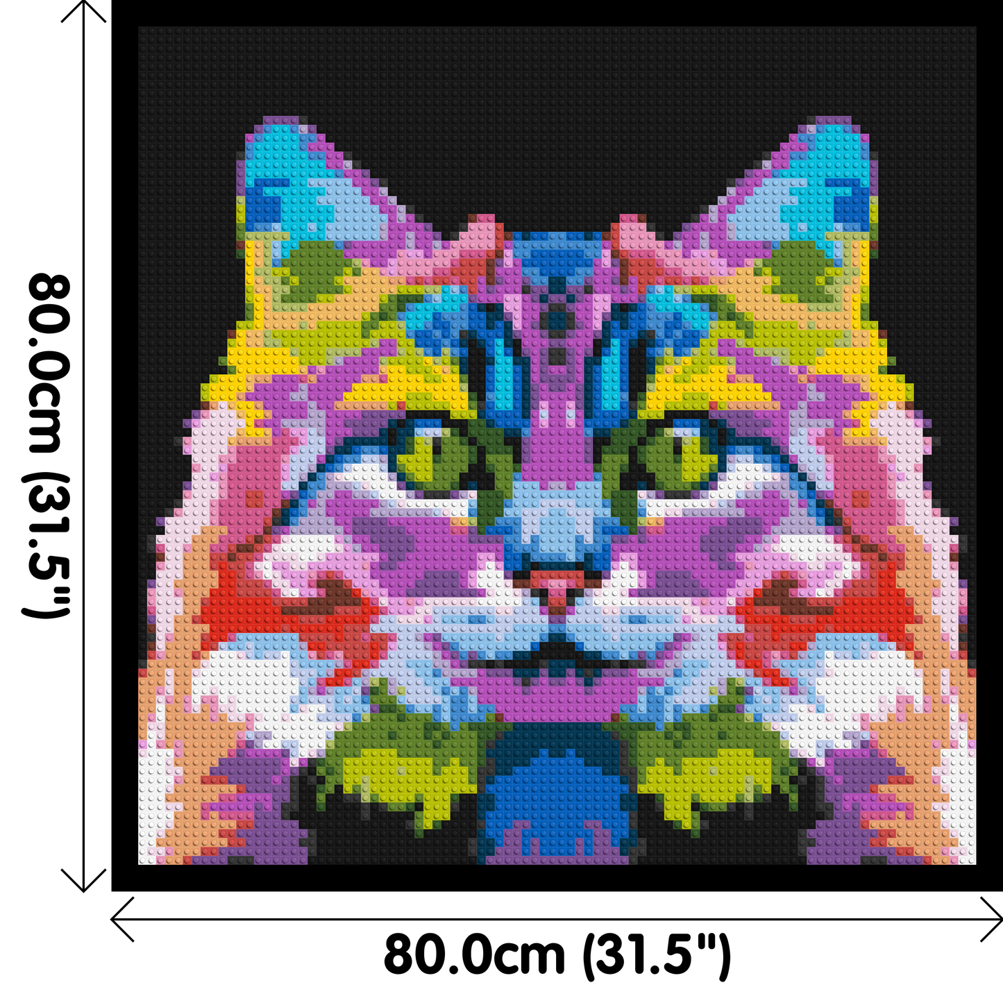 Cat #2 Colourful Pop Art - Brick Art Mosaic Kit 4x4 large