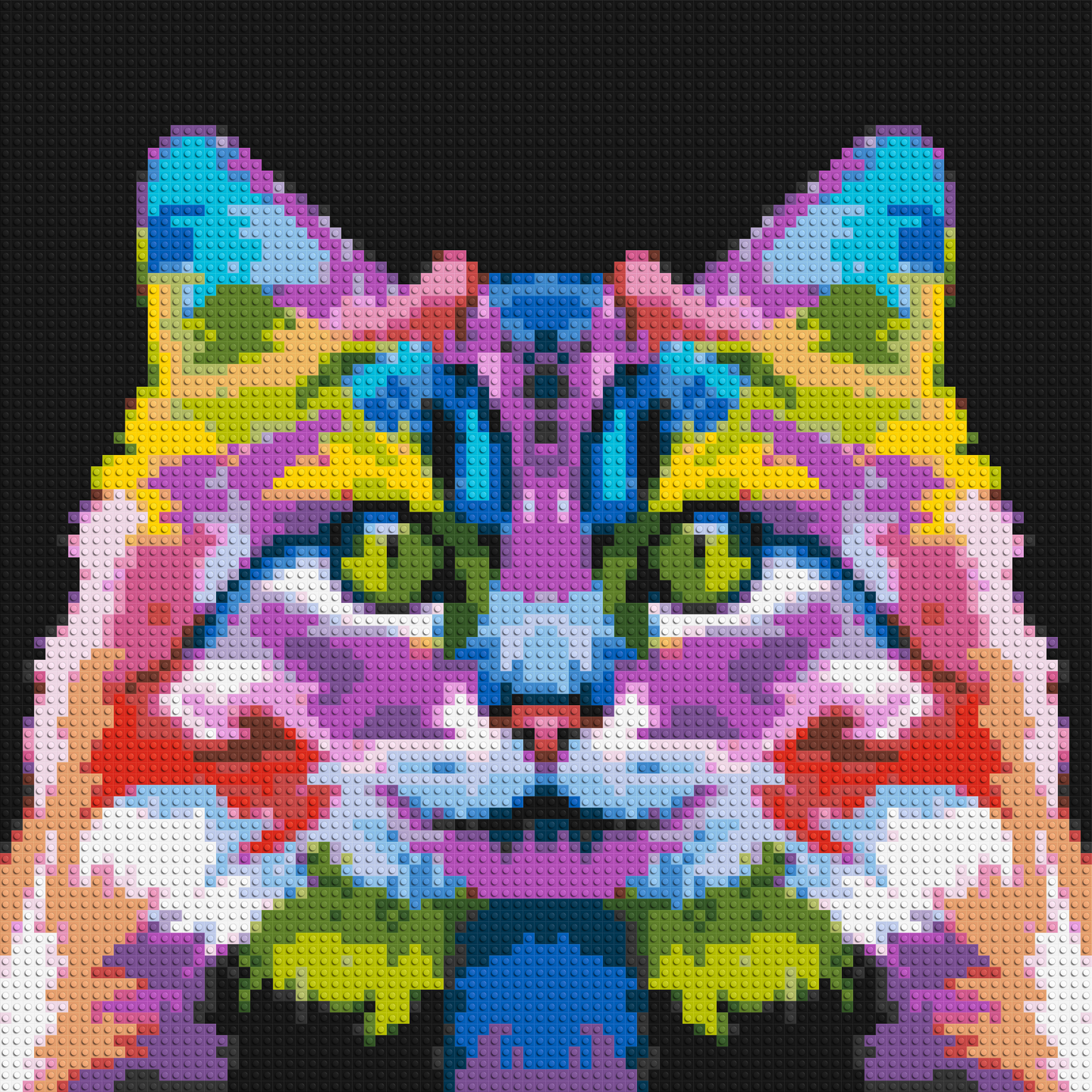 Cat #2 Colourful Pop Art - Brick Art Mosaic Kit 4x4 large