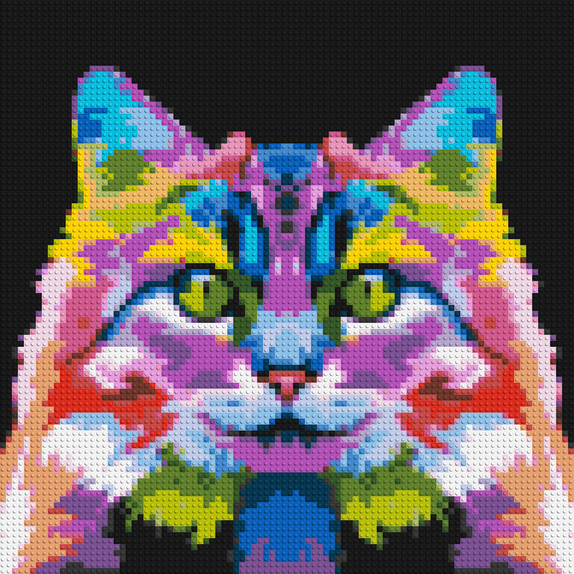 Cat #2 Colourful Pop Art - Brick Art Mosaic Kit 4x4 large