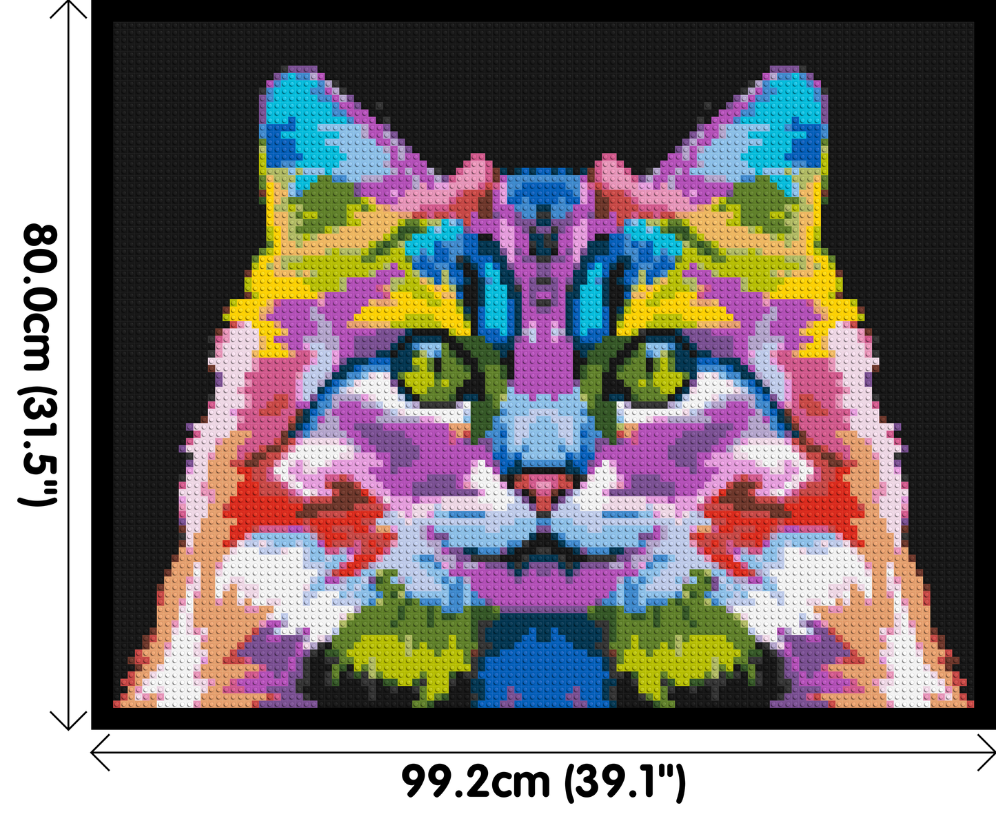 Cat #2 Colourful Pop Art - Brick Art Mosaic Kit 5x4 large