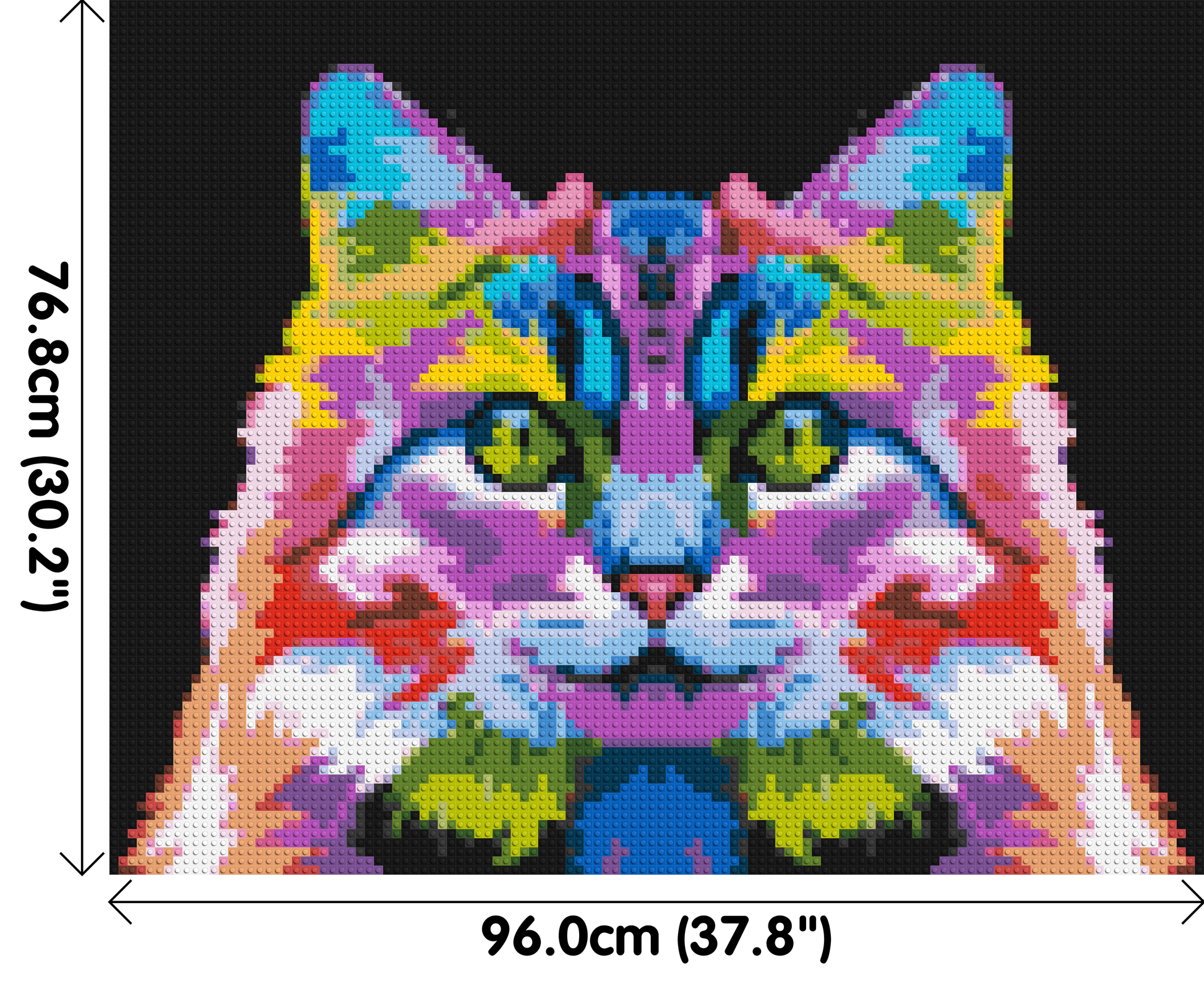 Cat #2 Colourful Pop Art - Brick Art Mosaic Kit 5x4 dimensions