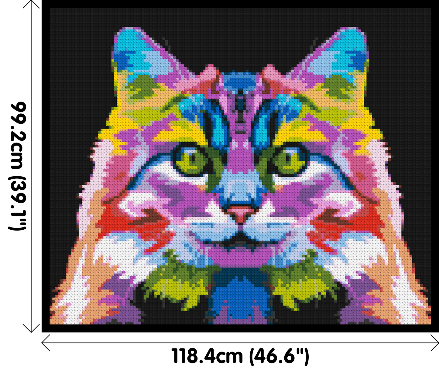 Cat #2 Colourful Pop Art - Brick Art Mosaic Kit 6x5 large