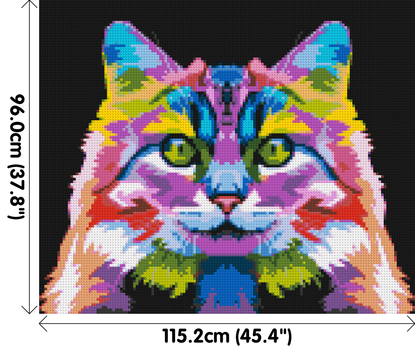 Cat #2 Colourful Pop Art - Brick Art Mosaic Kit 6x5 large