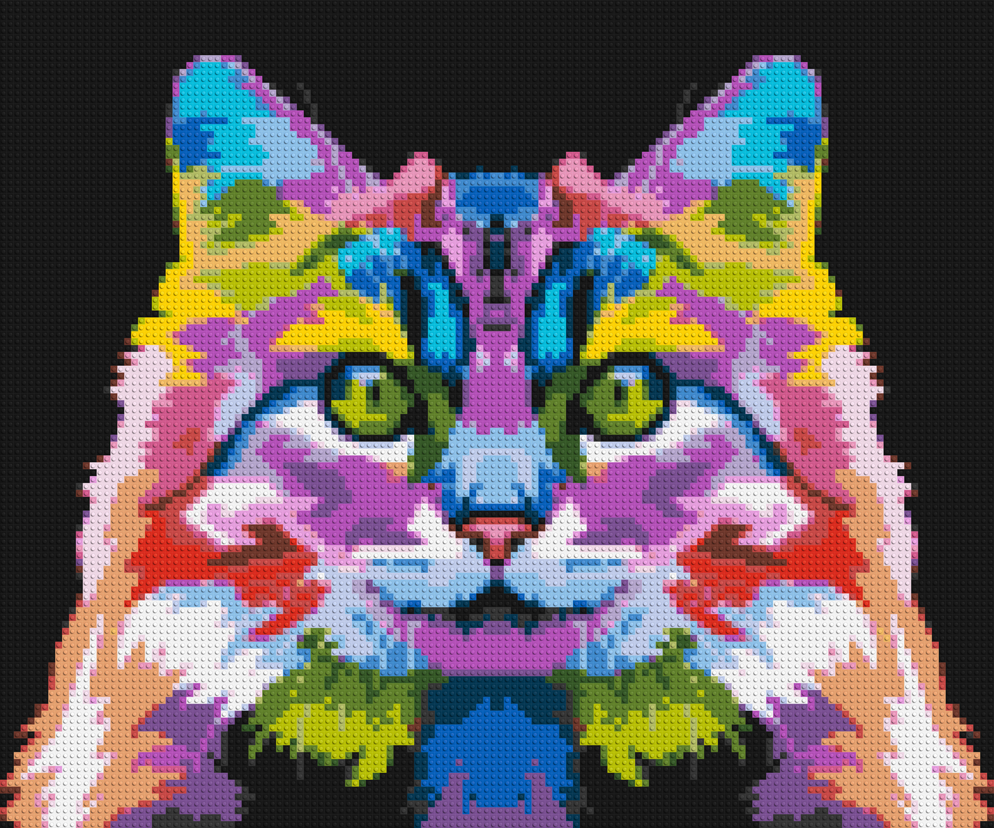 Cat #2 Colourful Pop Art - Brick Art Mosaic Kit 6x5 large