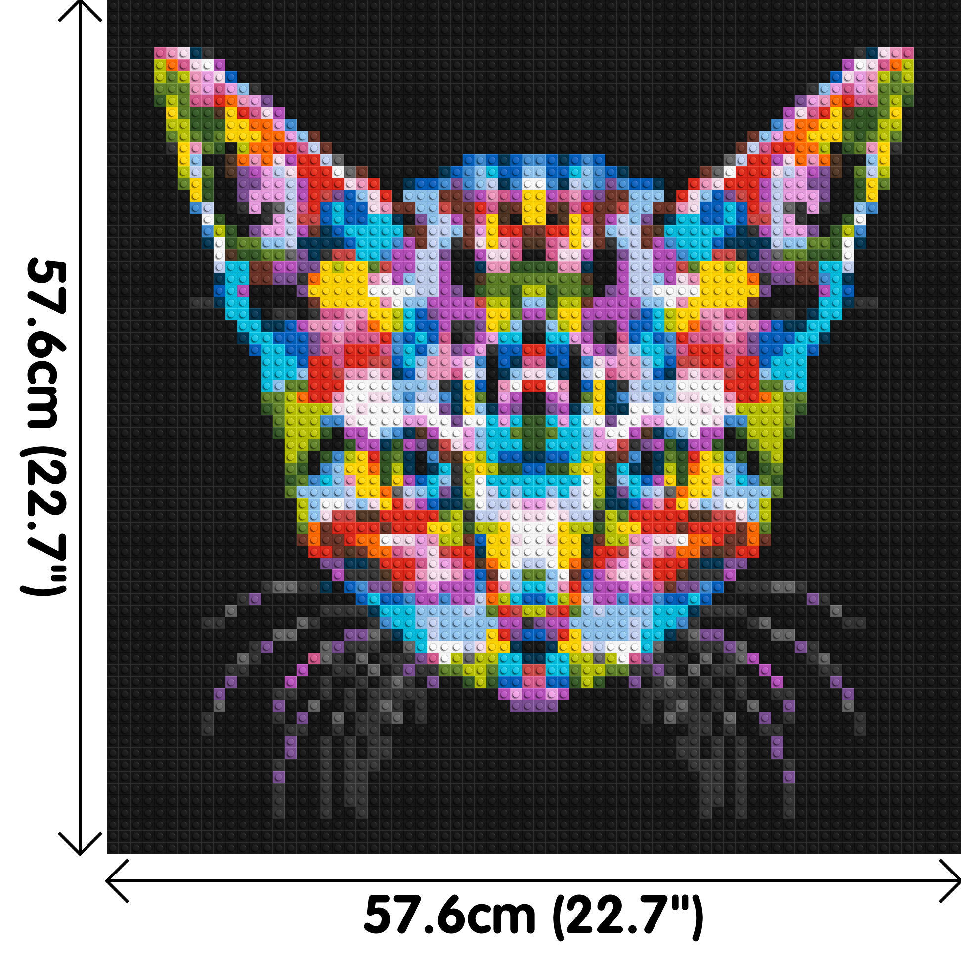 Cat #3 Colourful Pop Art - Brick Art Mosaic Kit 3x3 dimensions